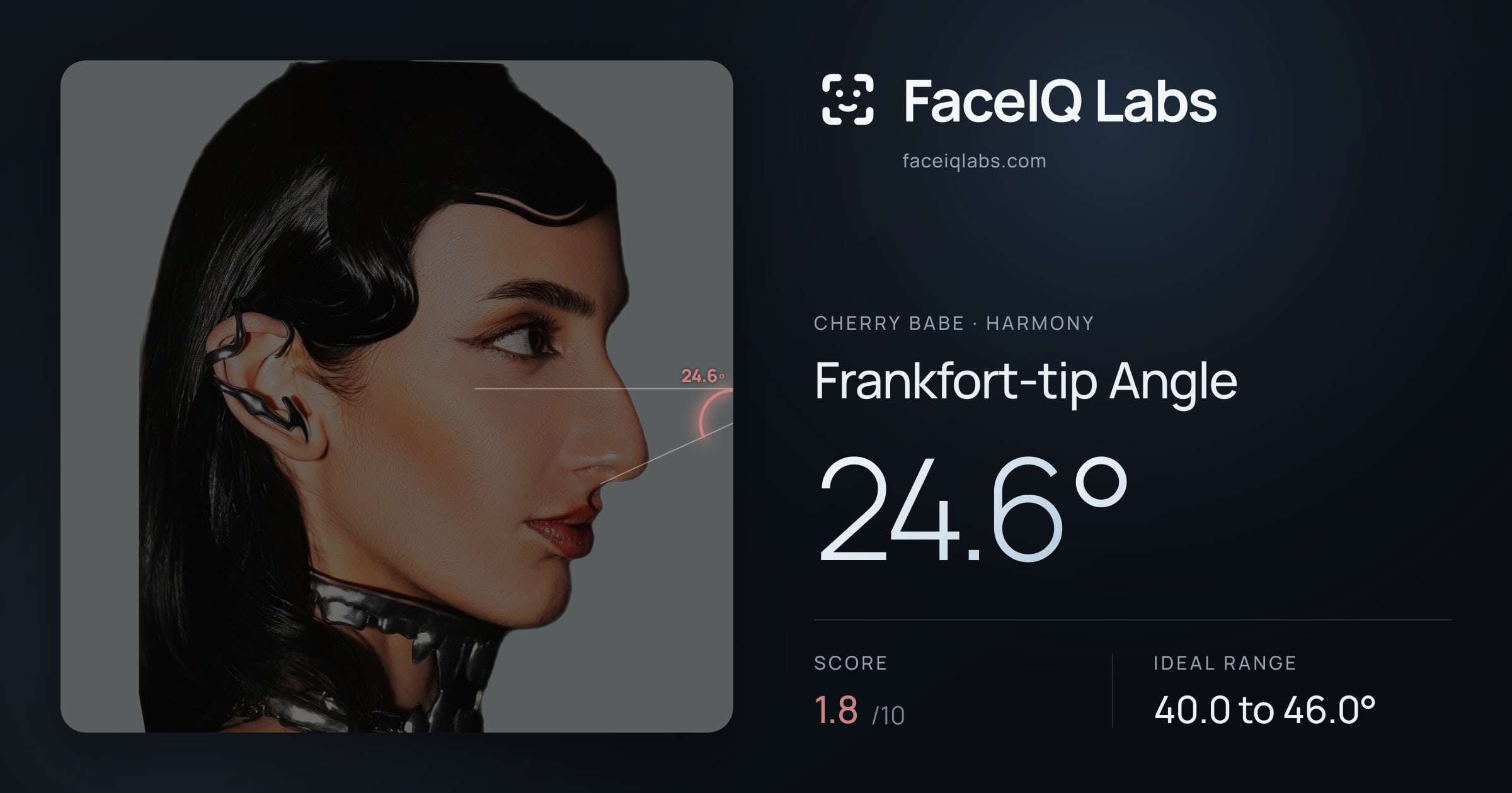 Cherry Babe Frankfort-tip Angle: 24.6°, drawn on the photo