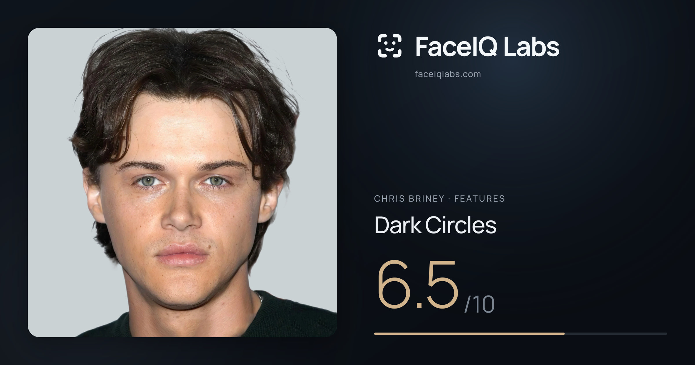 Chris Briney Dark Circles: 6.5/10, drawn on the photo