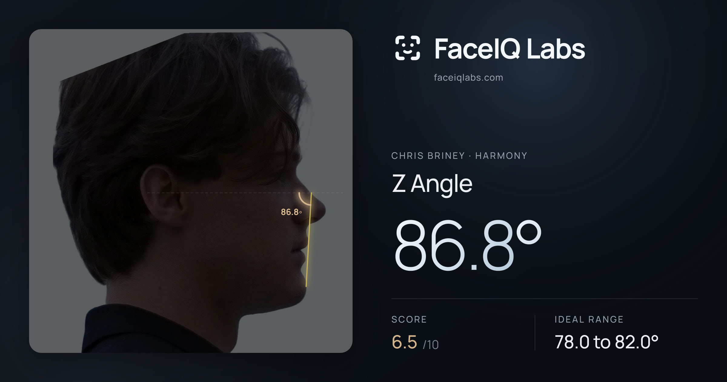 Chris Briney Z Angle: 86.8°, drawn on the photo