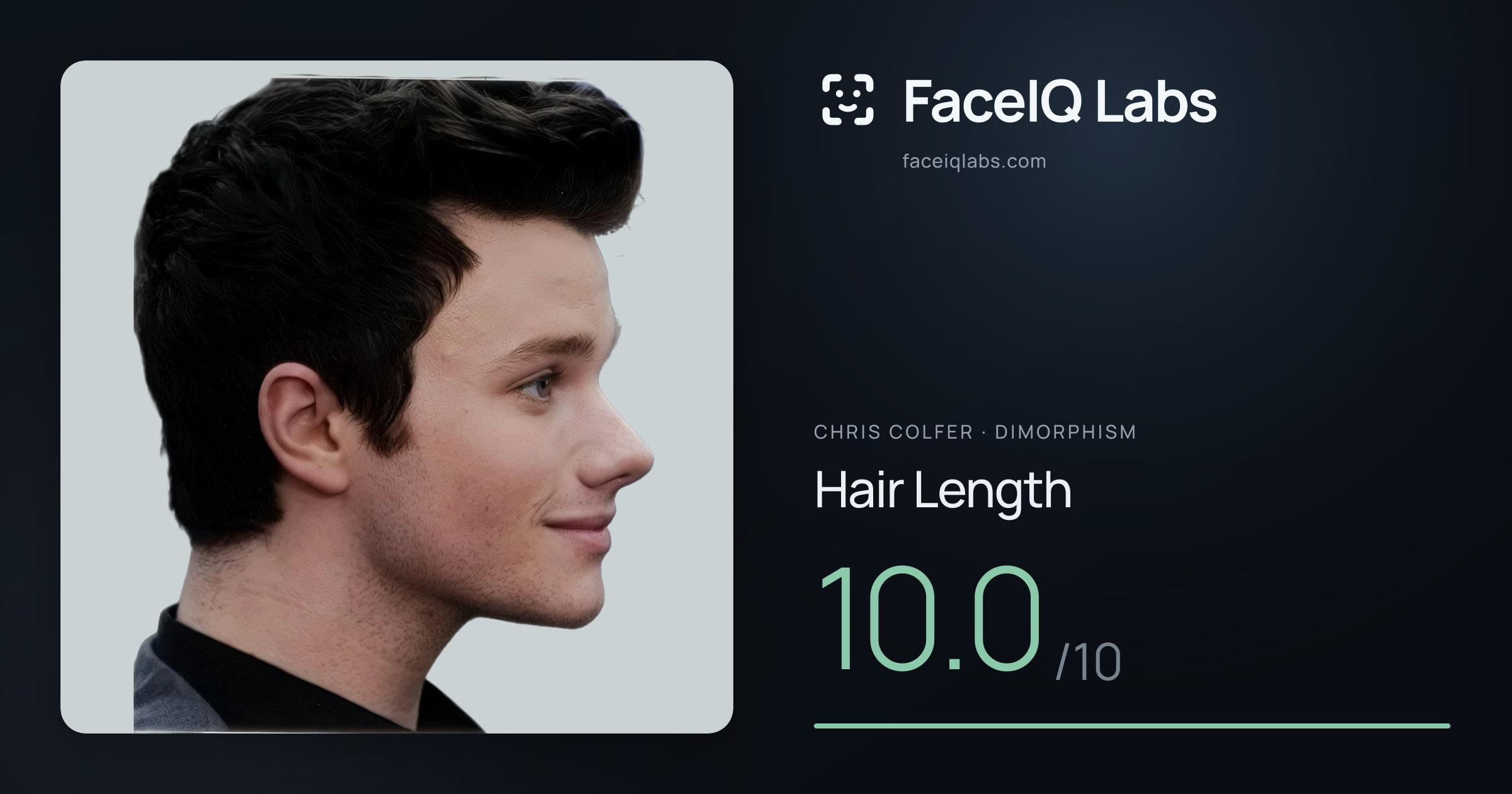 Chris Colfer Hair Length: 10.0/10, drawn on the photo