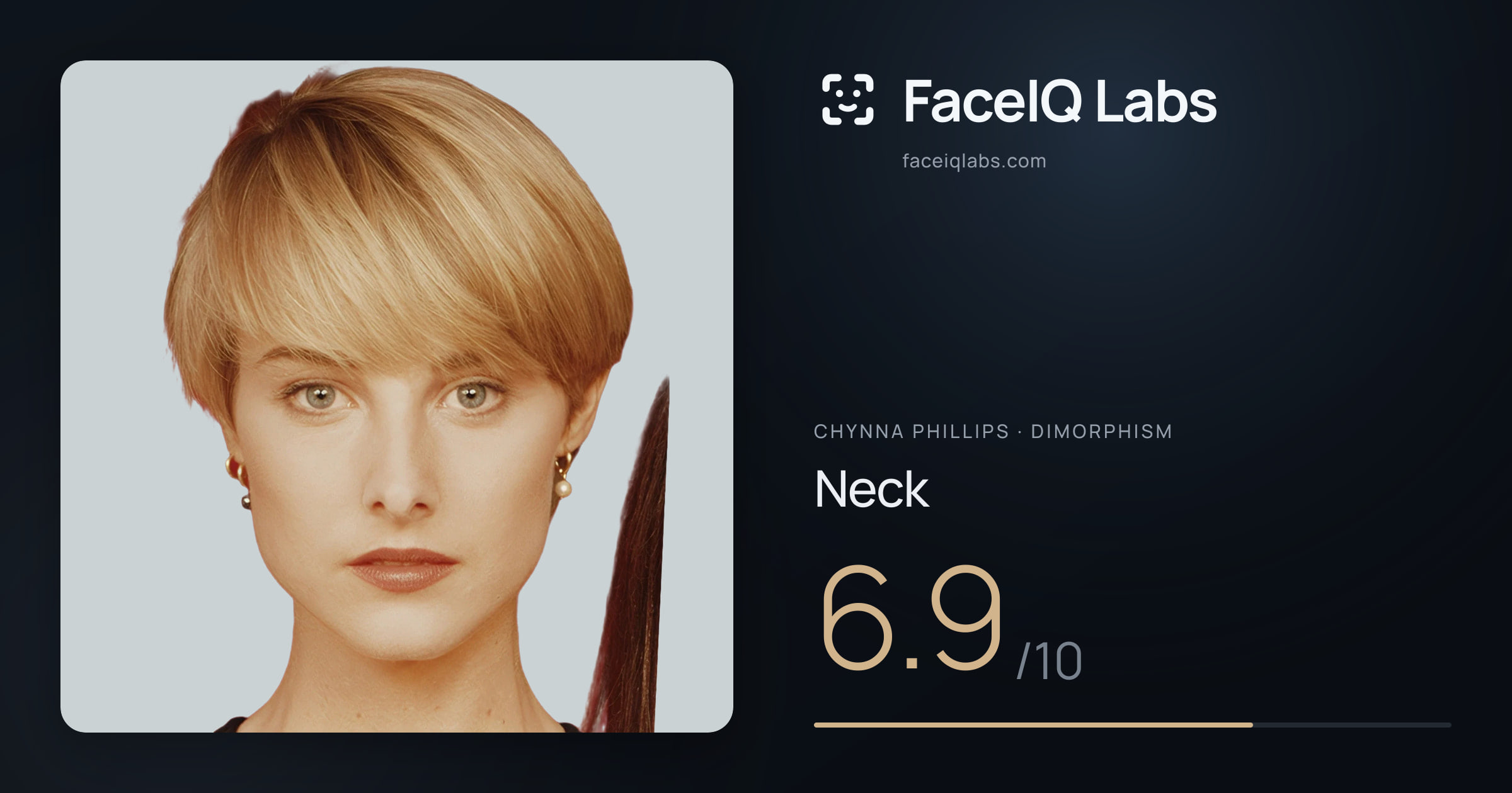 Chynna Phillips Neck: 6.9/10, drawn on the photo
