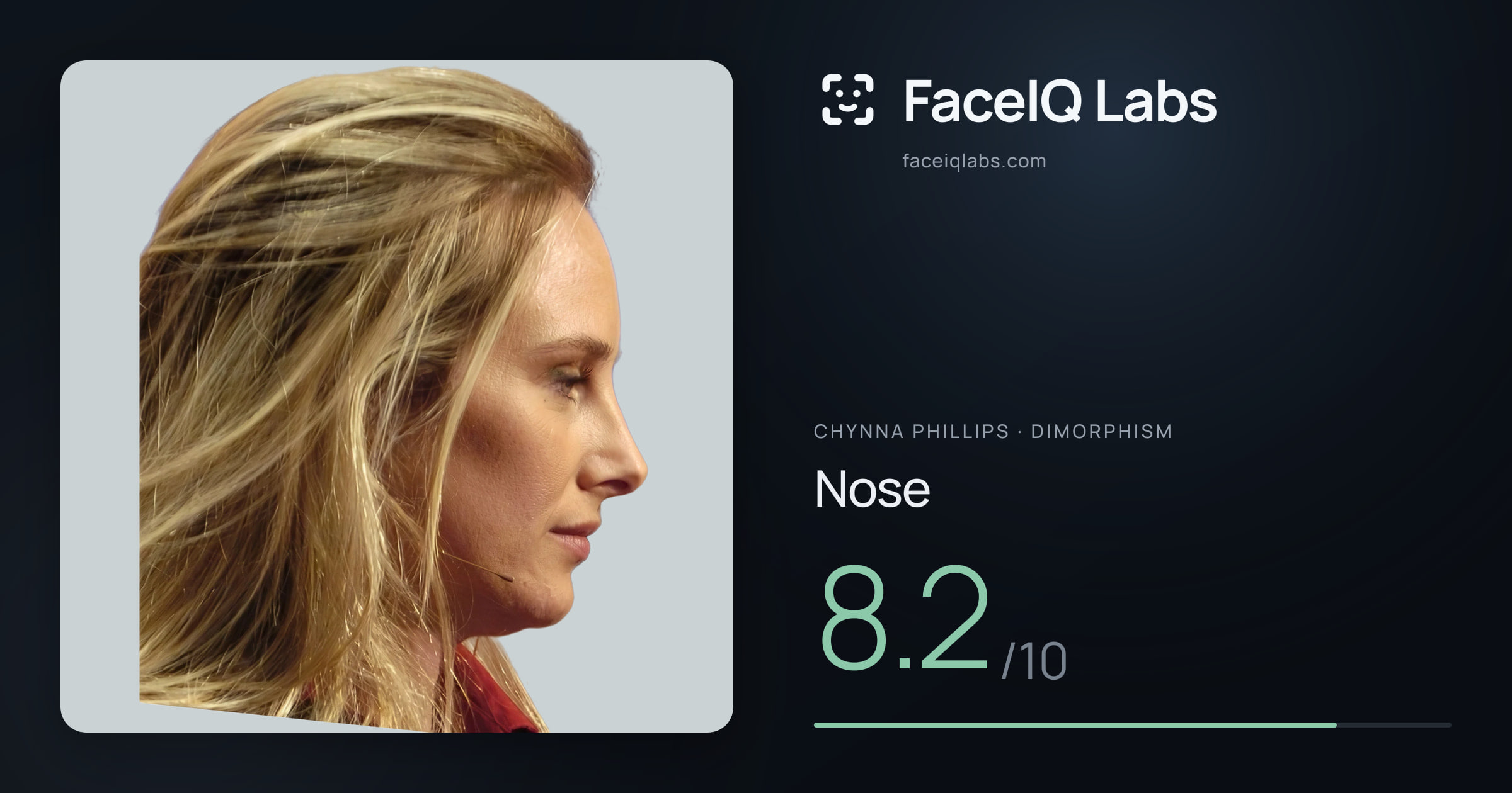 Chynna Phillips Nose: 8.2/10, drawn on the photo