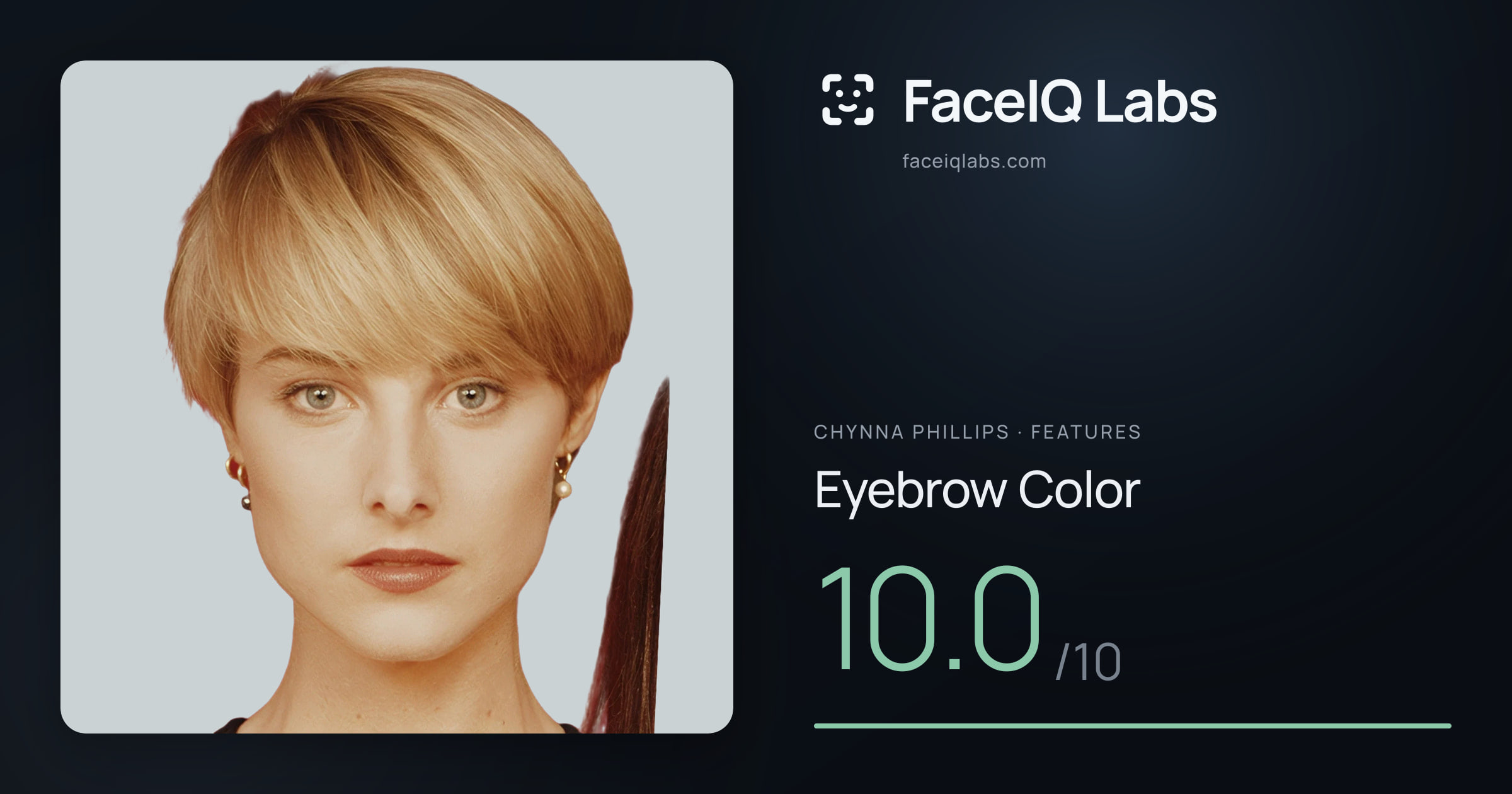 Chynna Phillips Eyebrow Color: 10.0/10, drawn on the photo