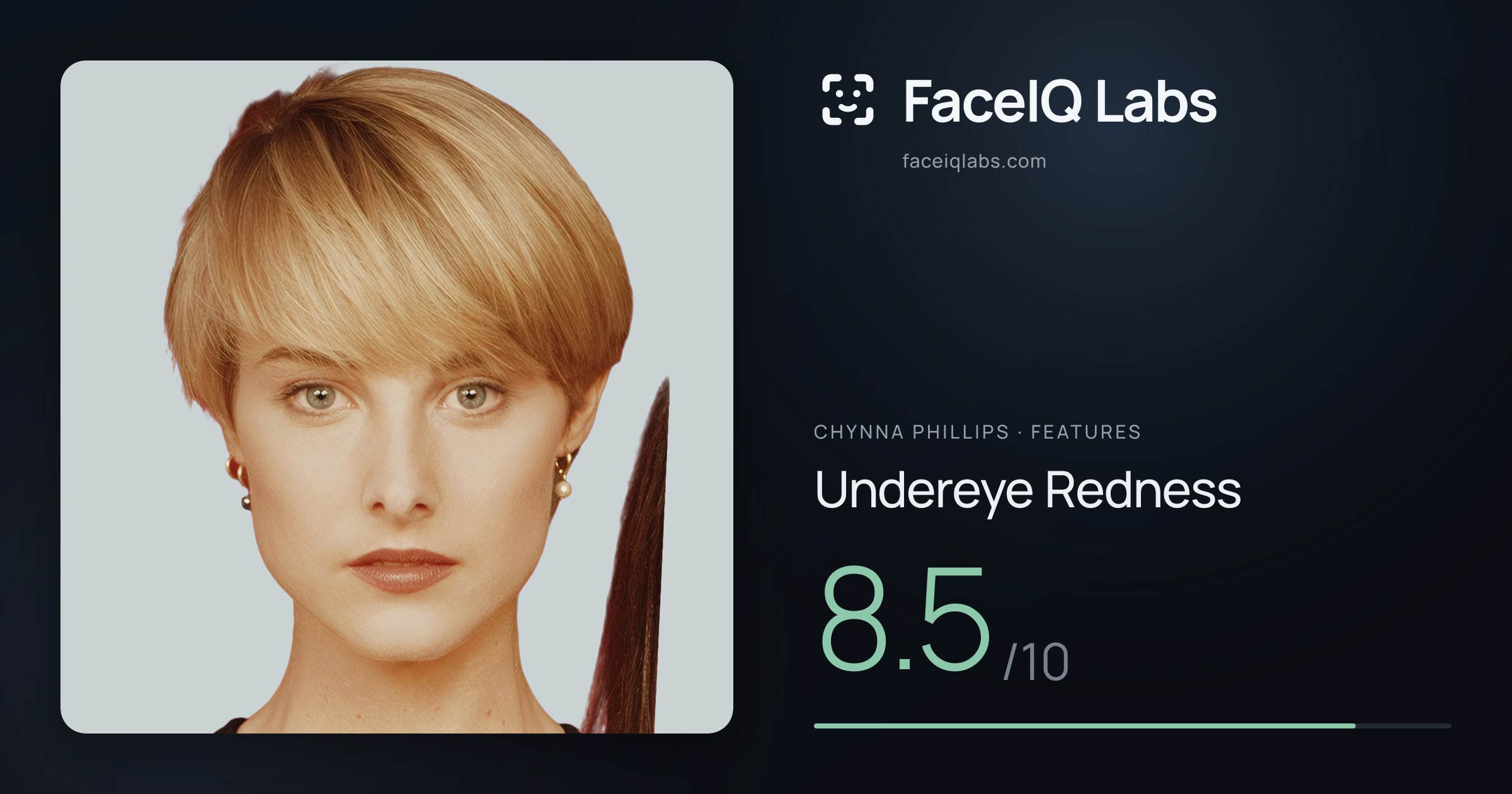 Chynna Phillips Undereye Redness: 8.5/10, drawn on the photo