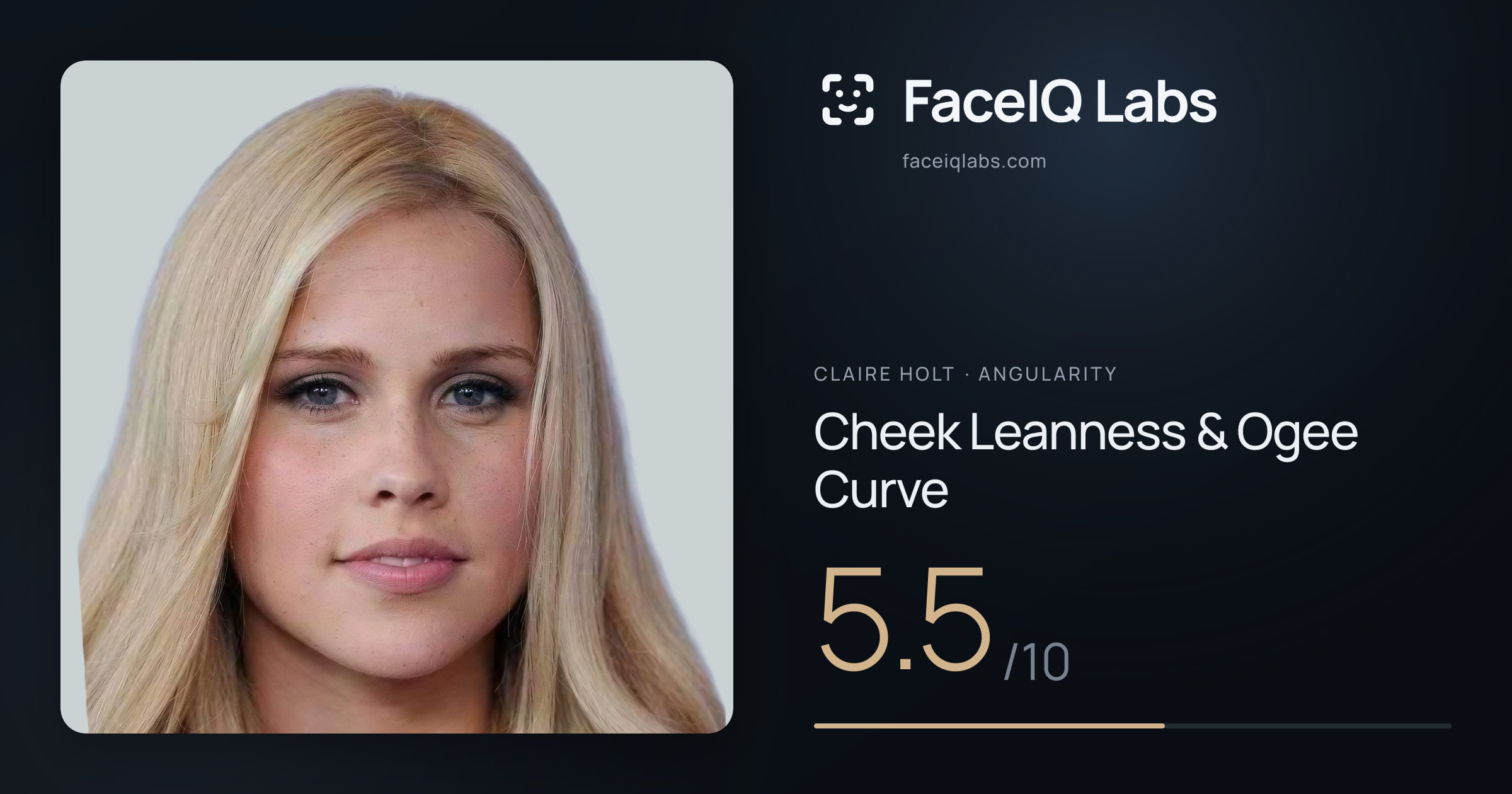 Claire Holt Cheek Leanness & Ogee Curve: 5.5/10, drawn on the photo