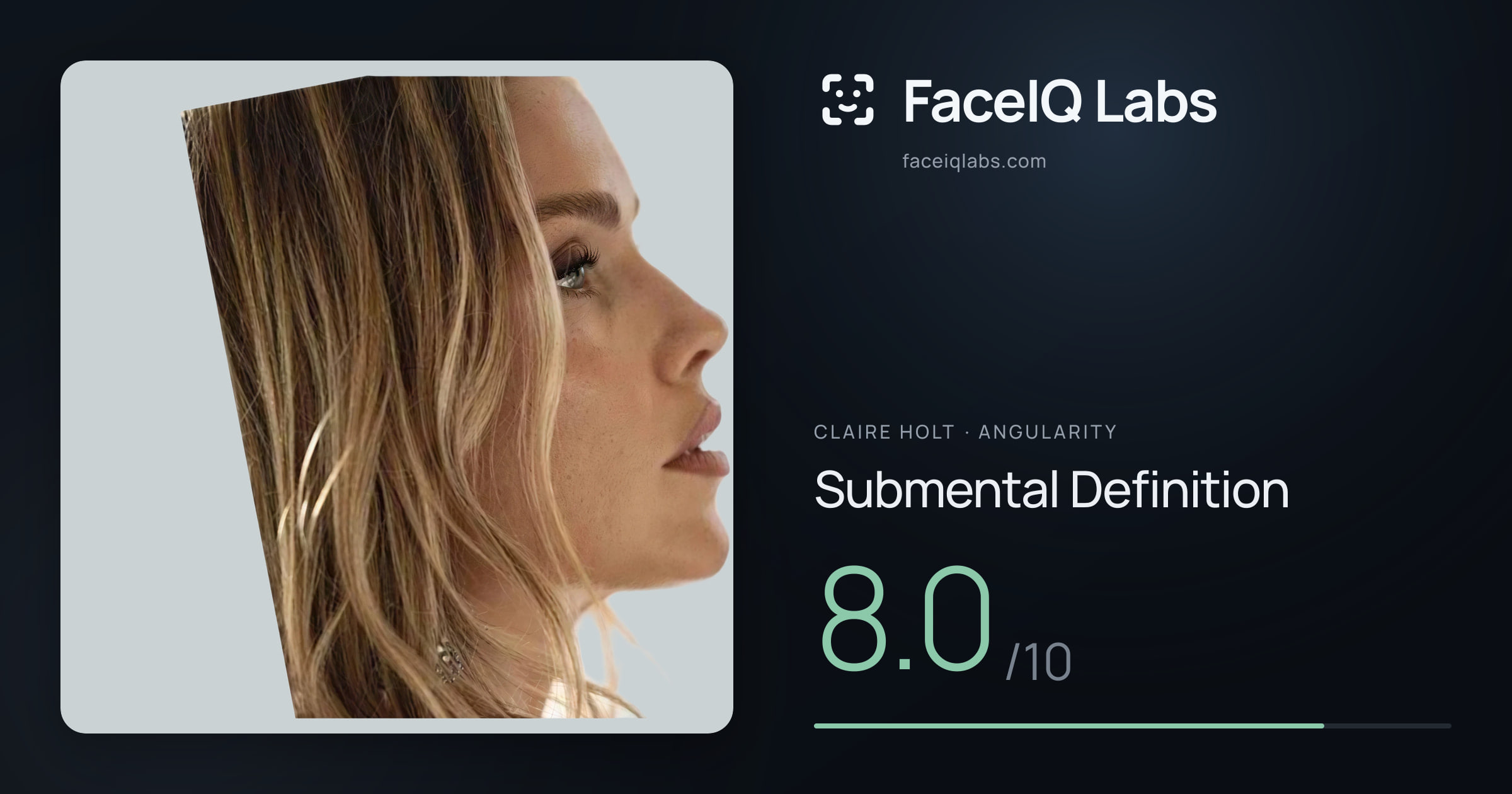 Claire Holt Submental Definition: 8.0/10, drawn on the photo