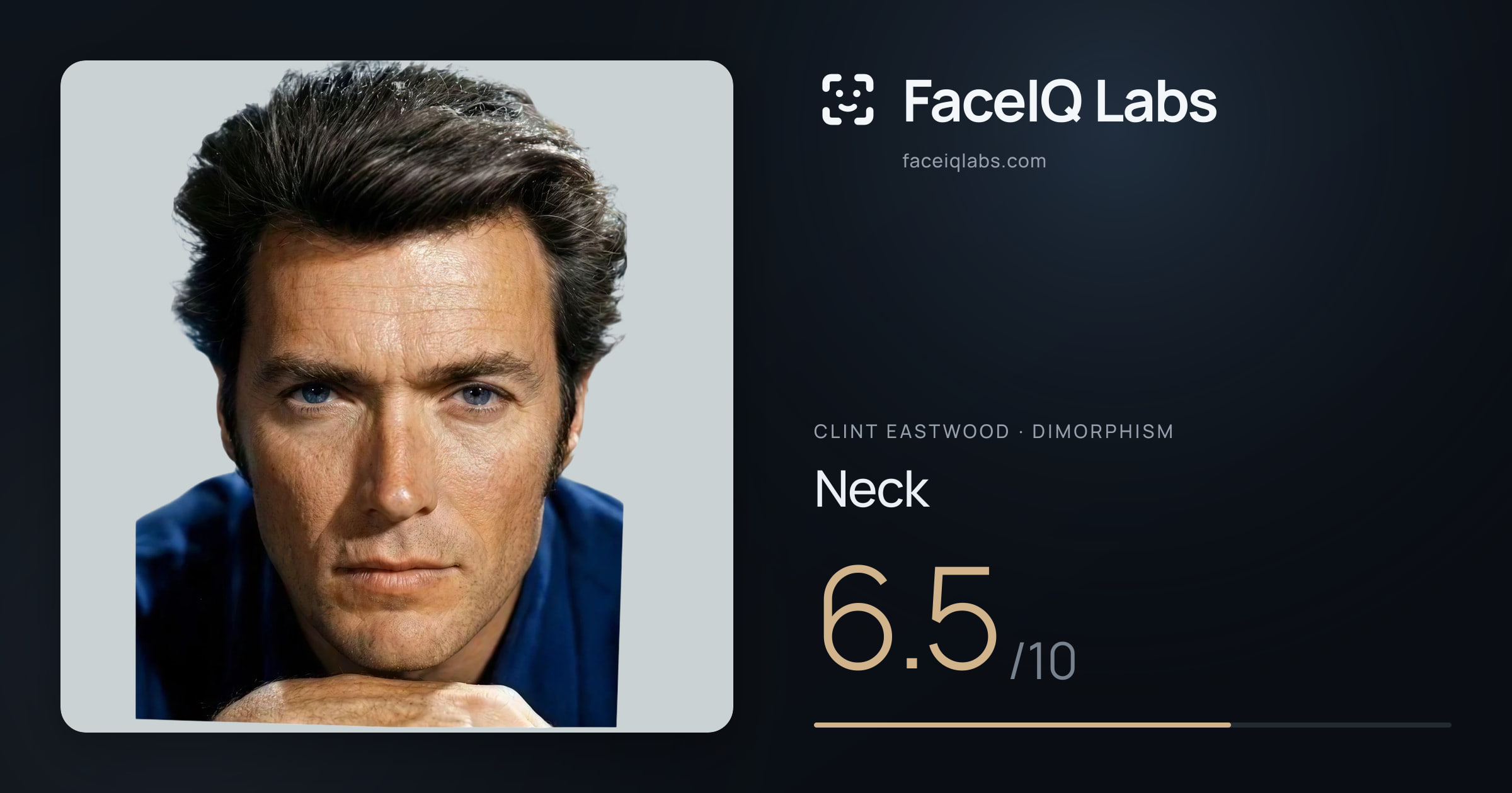 Clint Eastwood Neck: 6.5/10, drawn on the photo