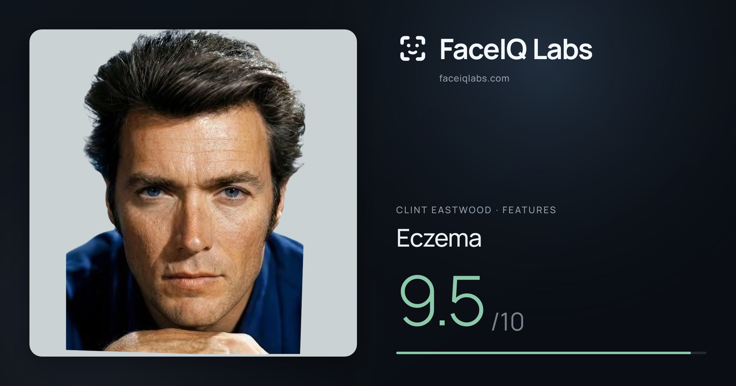 Clint Eastwood Eczema: 9.5/10, drawn on the photo