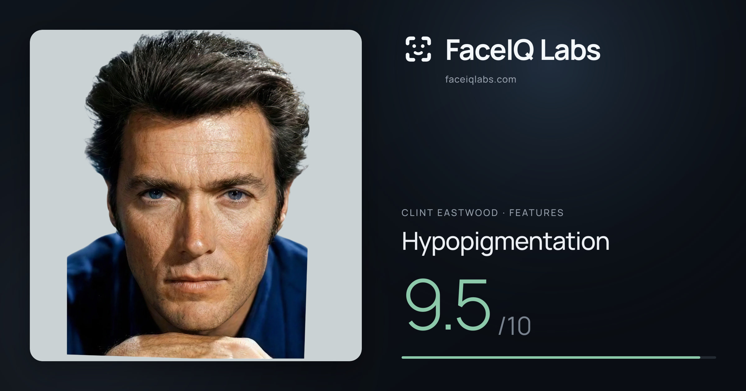 Clint Eastwood Hypopigmentation: 9.5/10, drawn on the photo