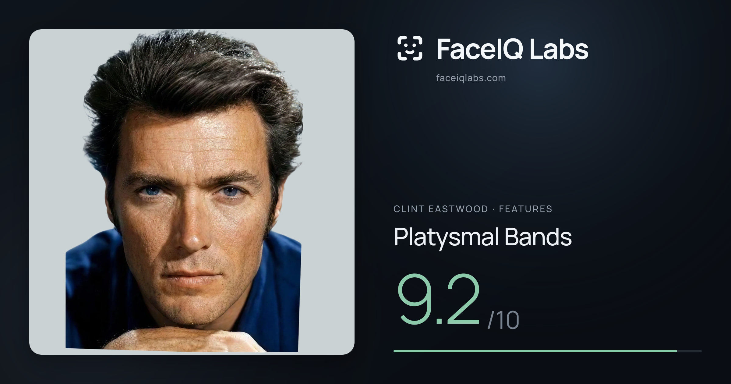 Clint Eastwood Platysmal Bands: 9.2/10, drawn on the photo
