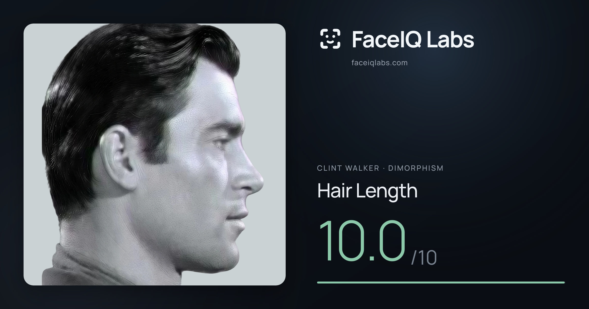 Clint Walker Hair Length: 10.0/10, drawn on the photo