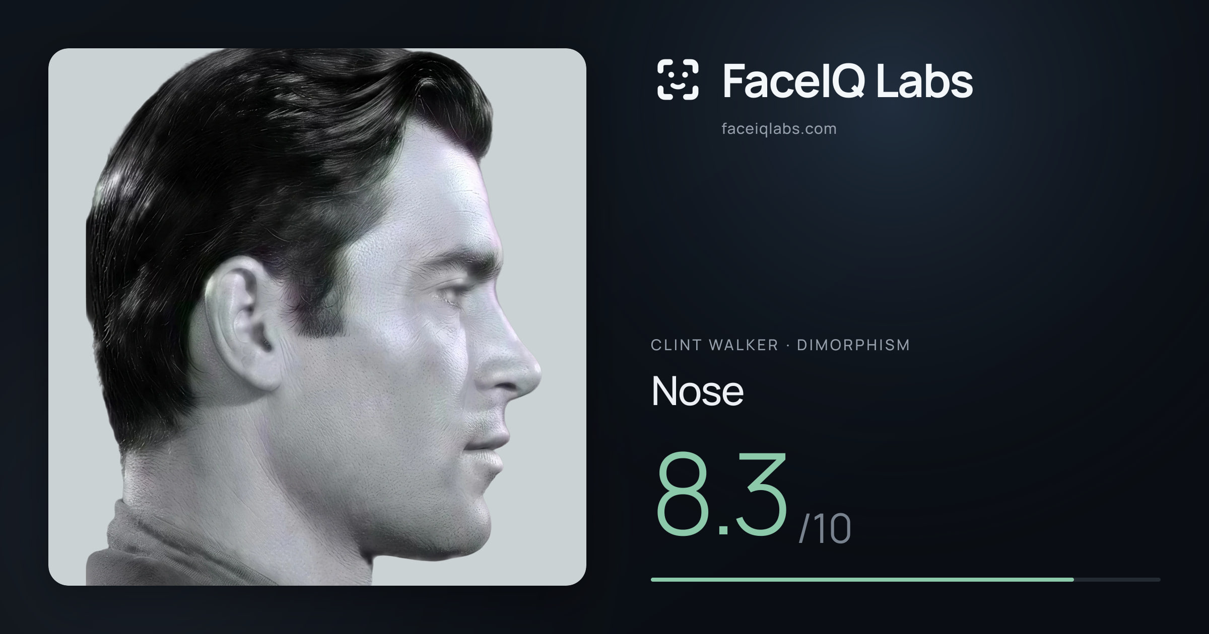 Clint Walker Nose: 8.3/10, drawn on the photo