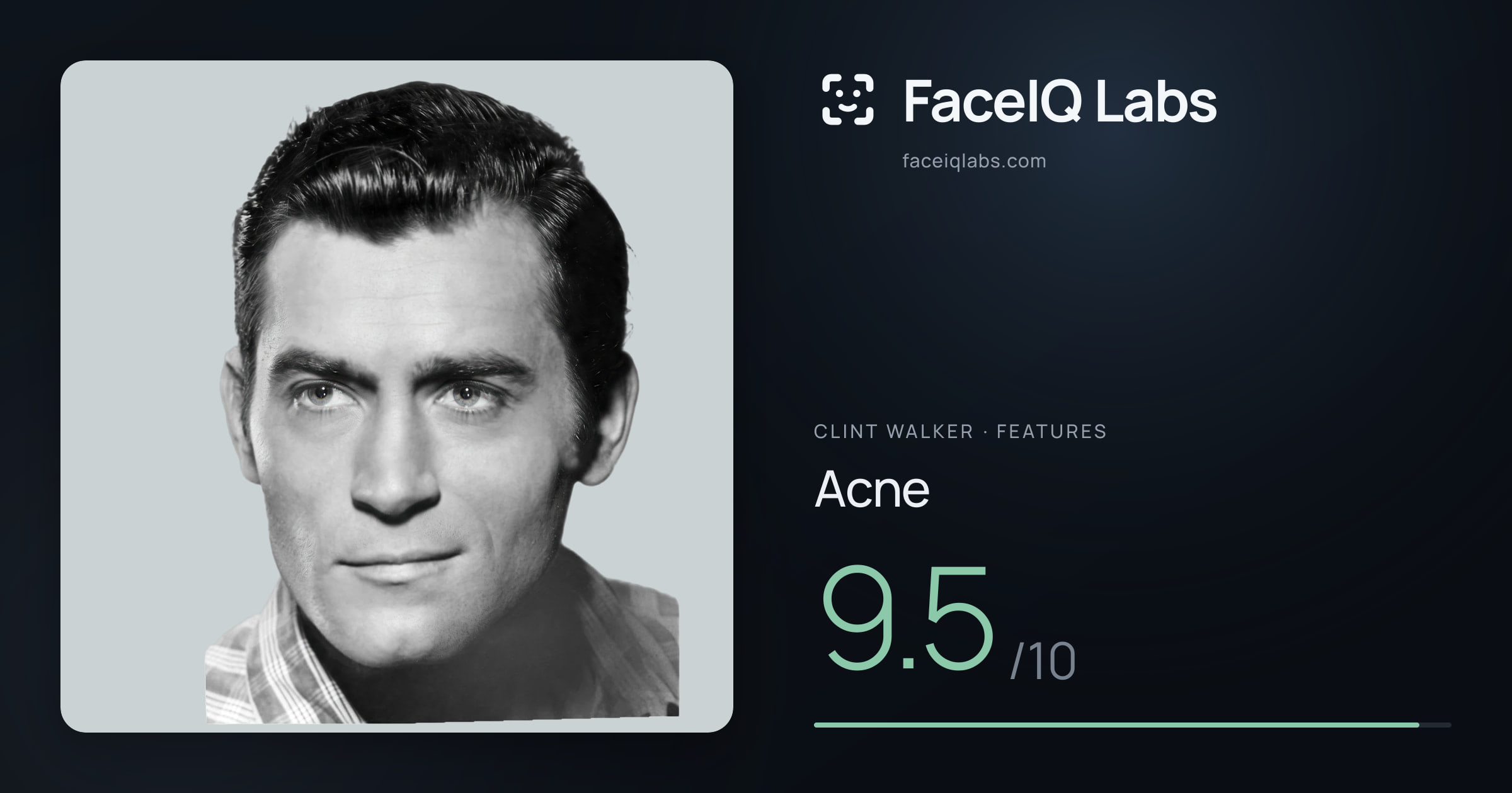 Clint Walker Acne: 9.5/10, drawn on the photo