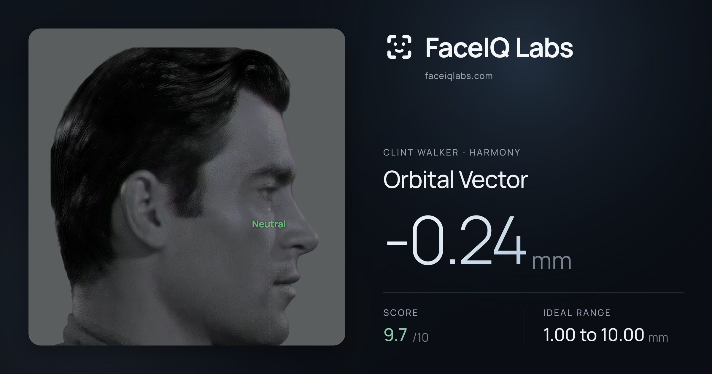 Clint Walker Orbital Vector: -0.24mm, drawn on the photo