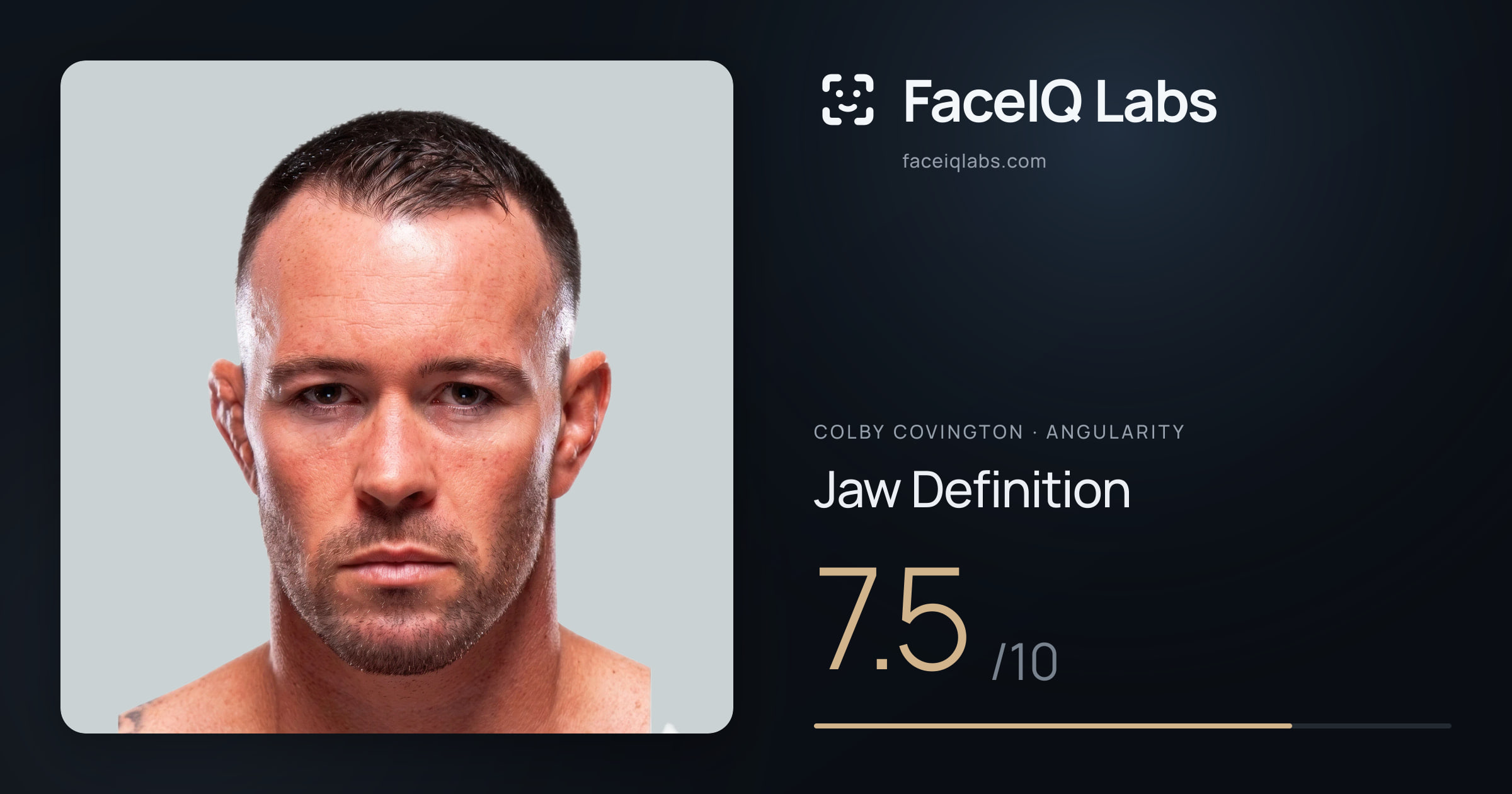 Colby Covington Jaw Definition: 7.5/10, drawn on the photo