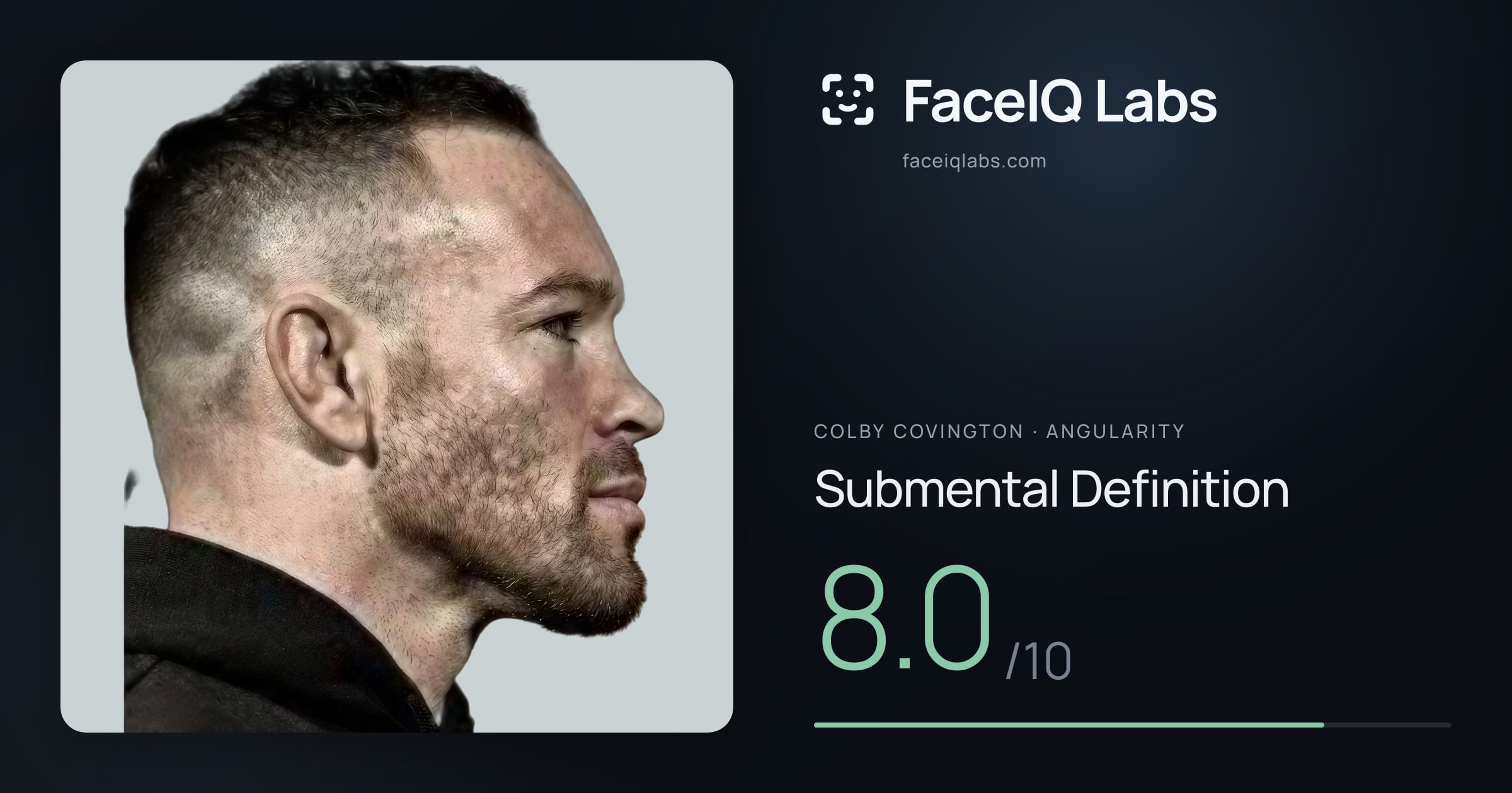 Colby Covington Submental Definition: 8.0/10, drawn on the photo
