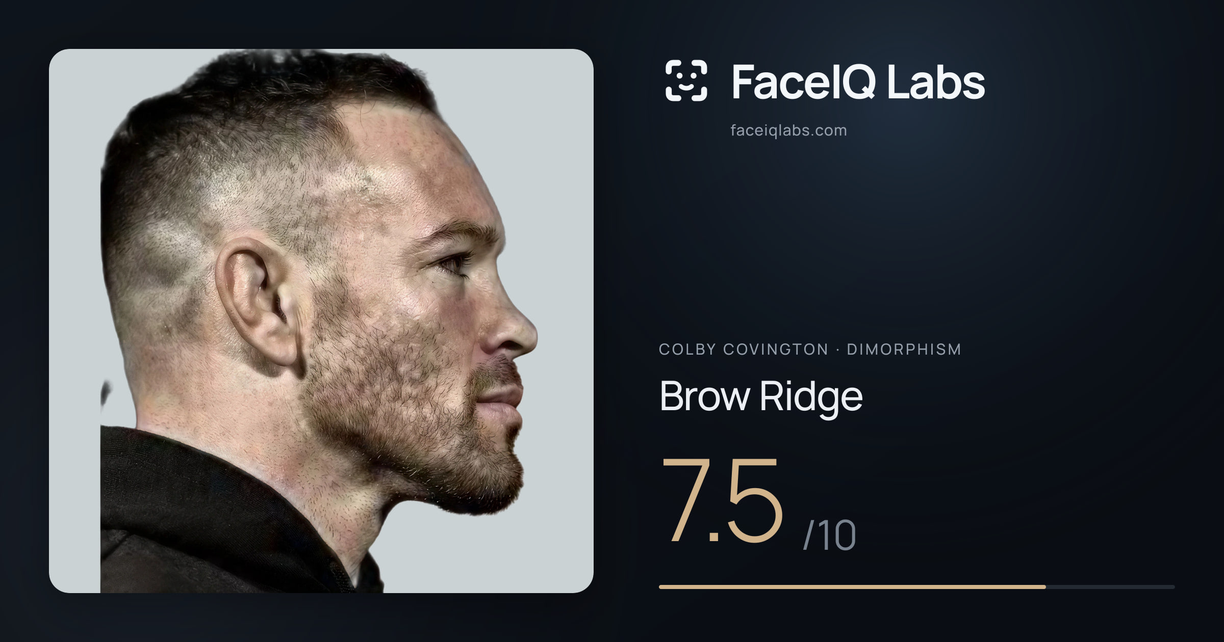 Colby Covington Brow Ridge: 7.5/10, drawn on the photo