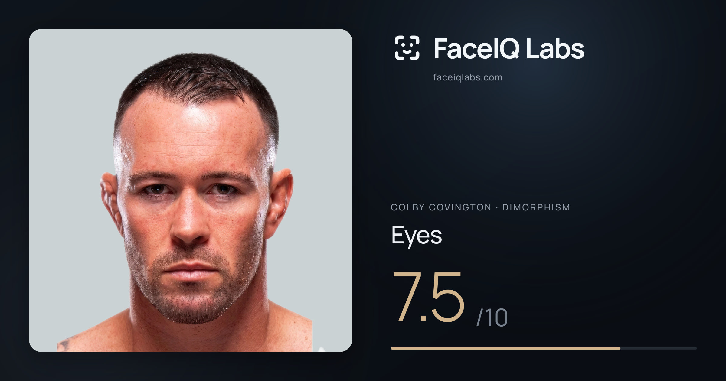 Colby Covington Eyes: 7.5/10, drawn on the photo