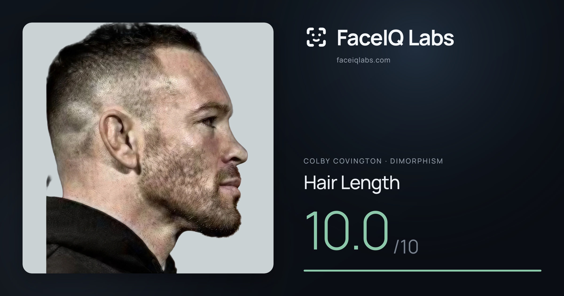 Colby Covington Hair Length: 10.0/10, drawn on the photo