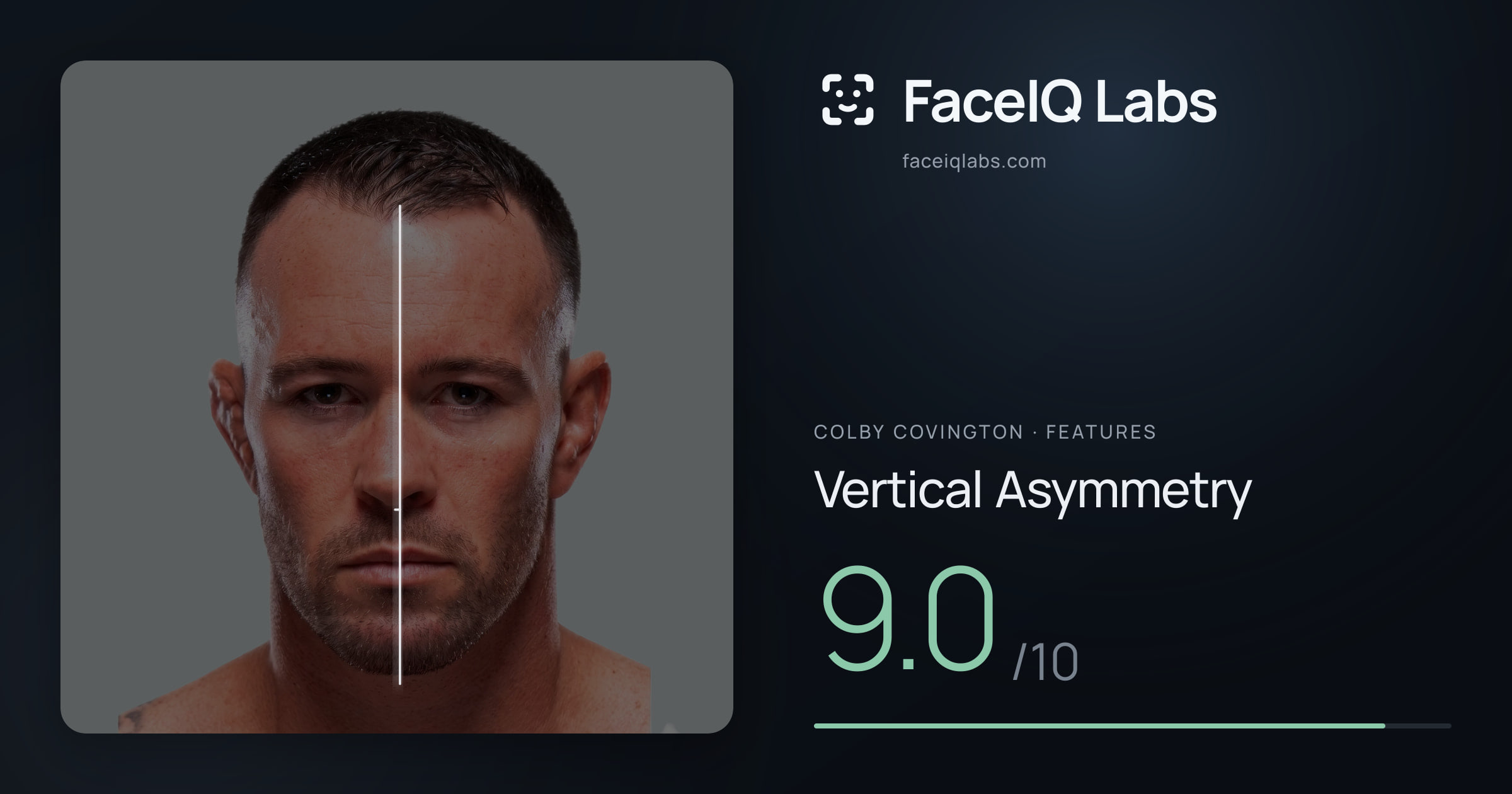 Colby Covington Vertical Asymmetry: 9.0/10, drawn on the photo