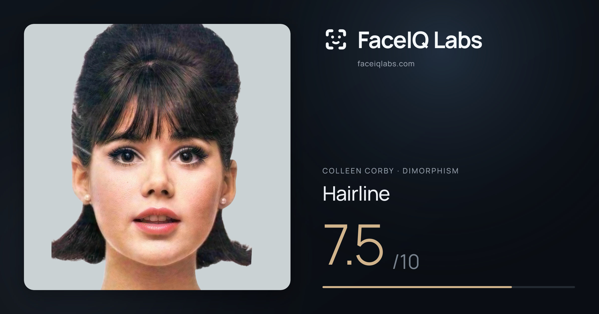 Colleen Corby Hairline: 7.5/10, drawn on the photo