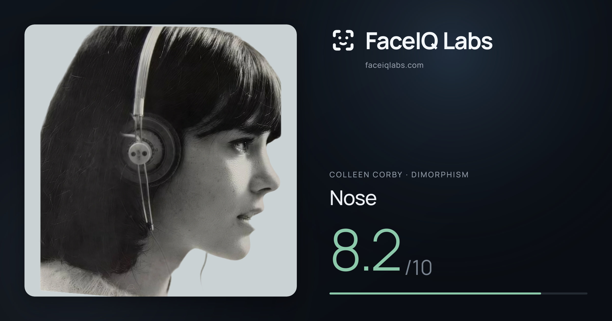 Colleen Corby Nose: 8.2/10, drawn on the photo