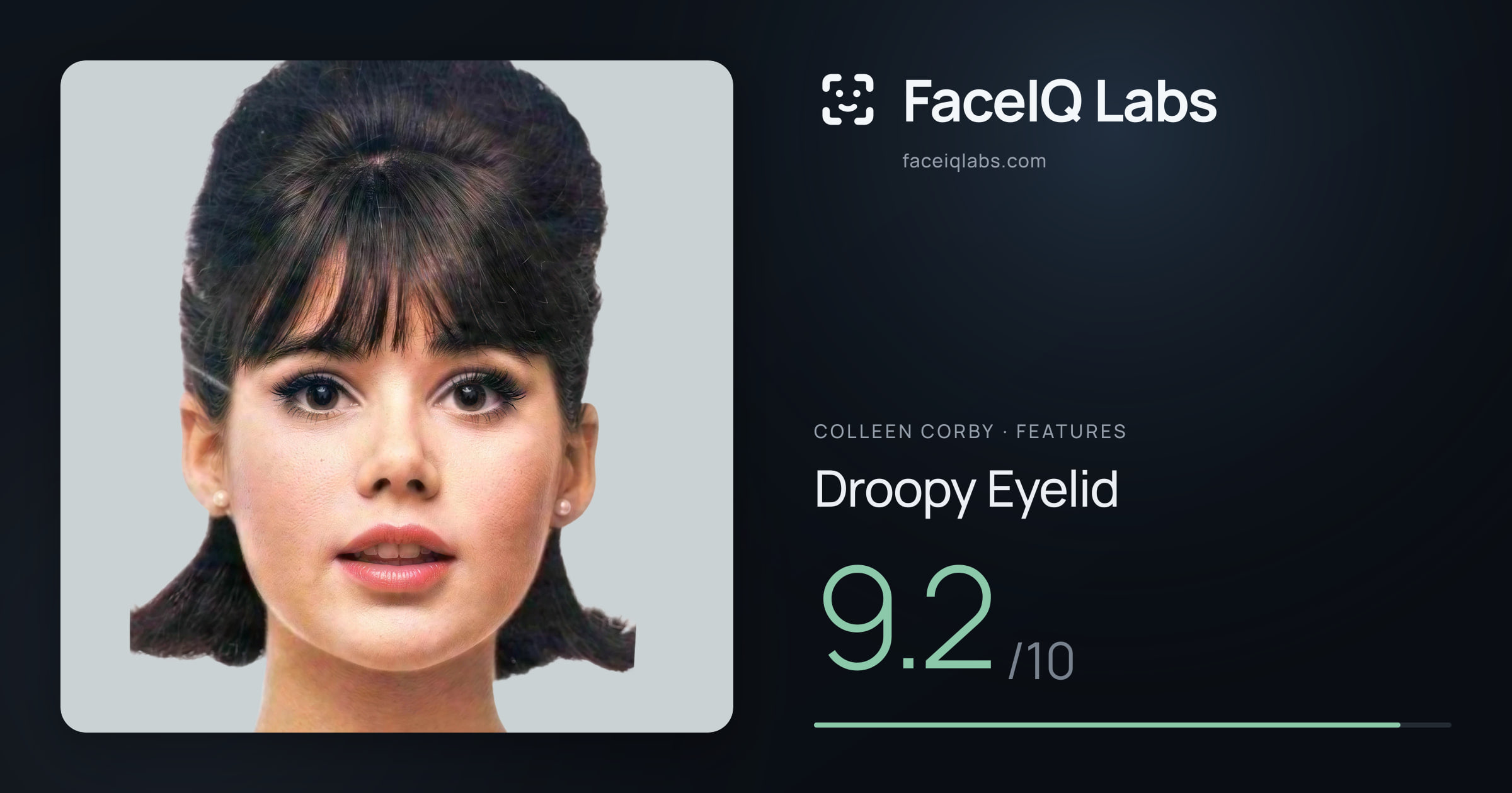 Colleen Corby Droopy Eyelid: 9.2/10, drawn on the photo