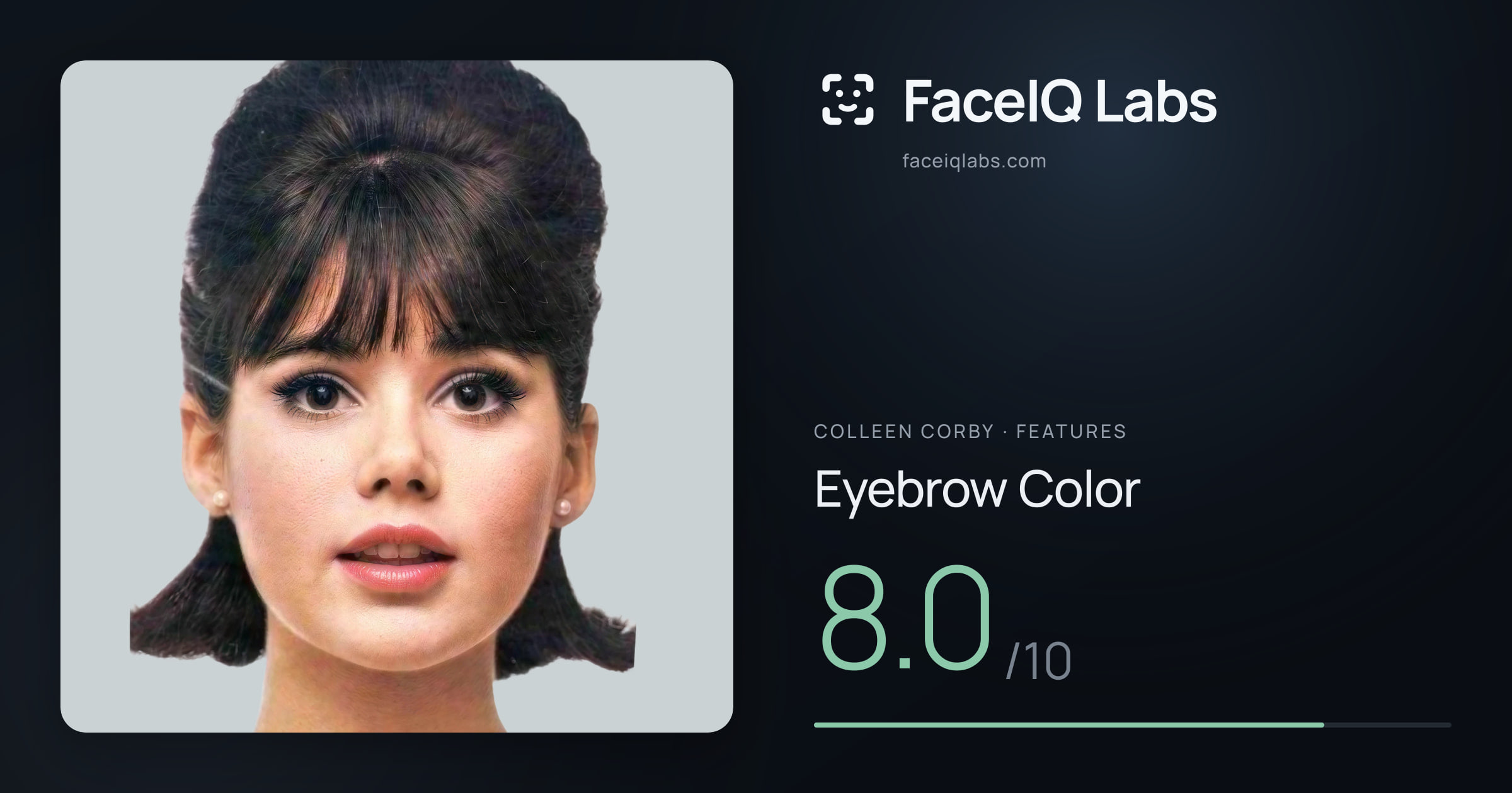 Colleen Corby Eyebrow Color: 8.0/10, drawn on the photo