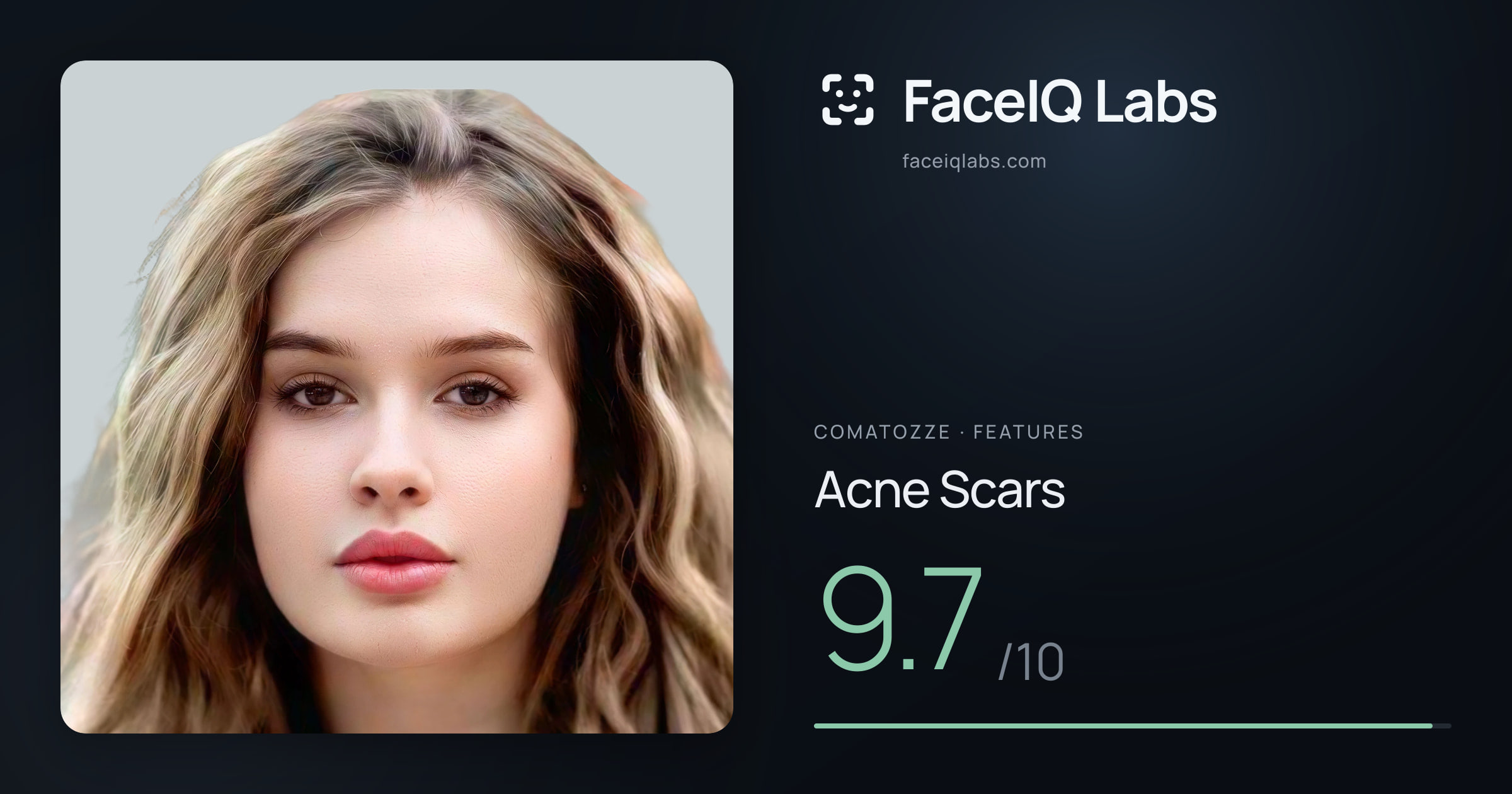comatozze Acne Scars: 9.7/10, drawn on the photo