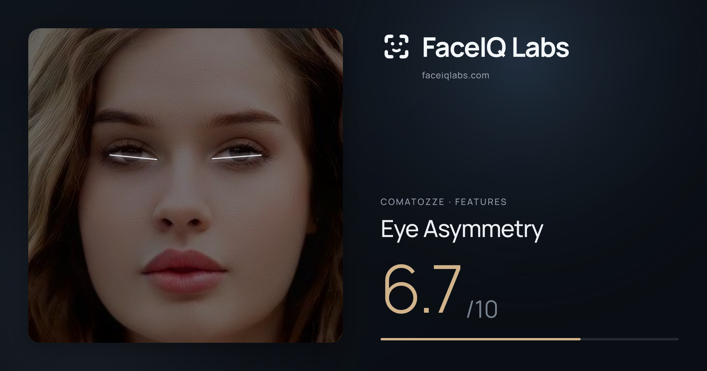 Comatozze Eye Asymmetry: 6.7/10, drawn on the photo