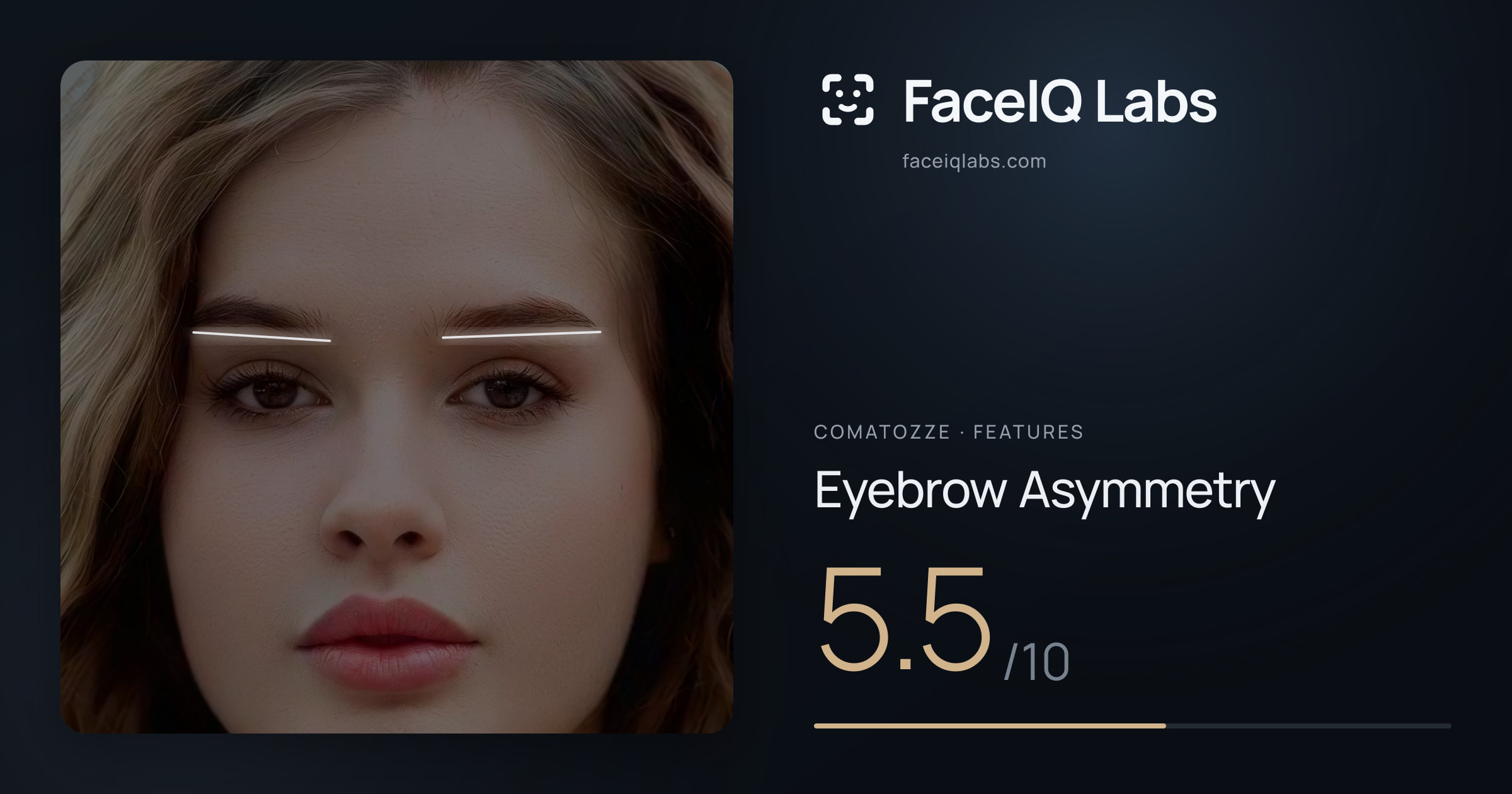 comatozze Eyebrow Asymmetry: 5.5/10, drawn on the photo