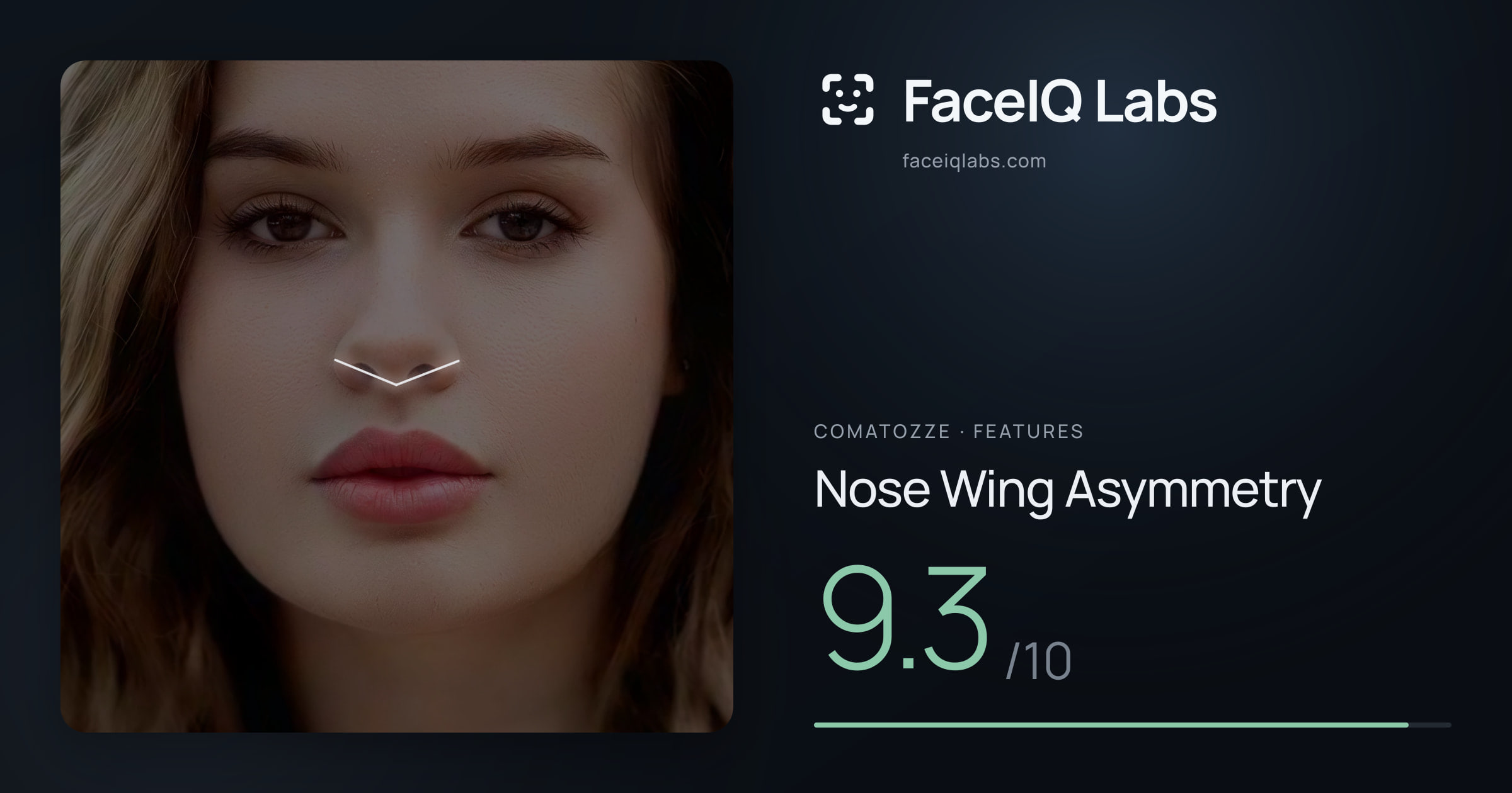 comatozze Nose Wing Asymmetry: 9.3/10, drawn on the photo