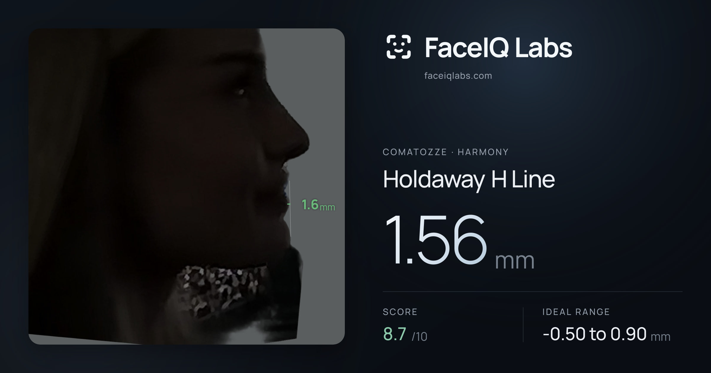 comatozze Holdaway H Line: 1.56mm, drawn on the photo