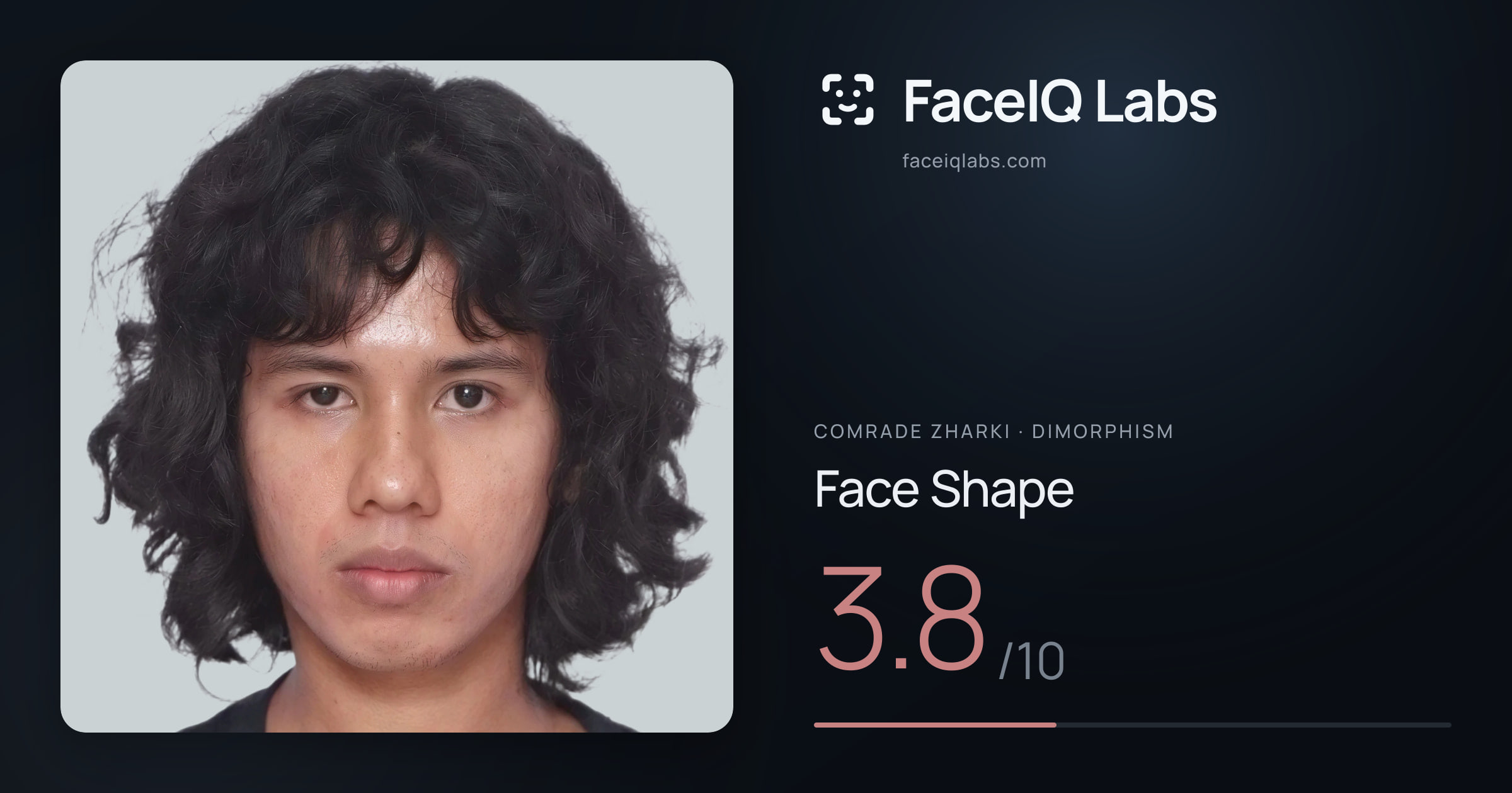 Comrade Zharki Face Shape: 3.8/10, drawn on the photo