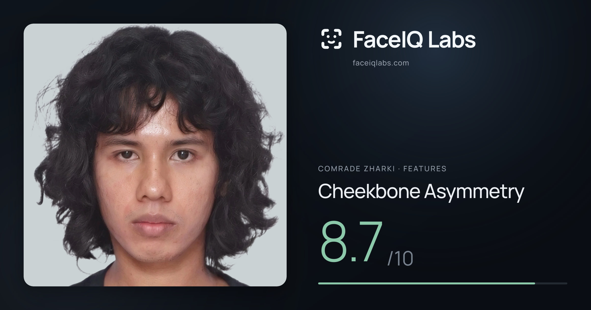 Comrade Zharki Cheekbone Asymmetry: 8.7/10, drawn on the photo