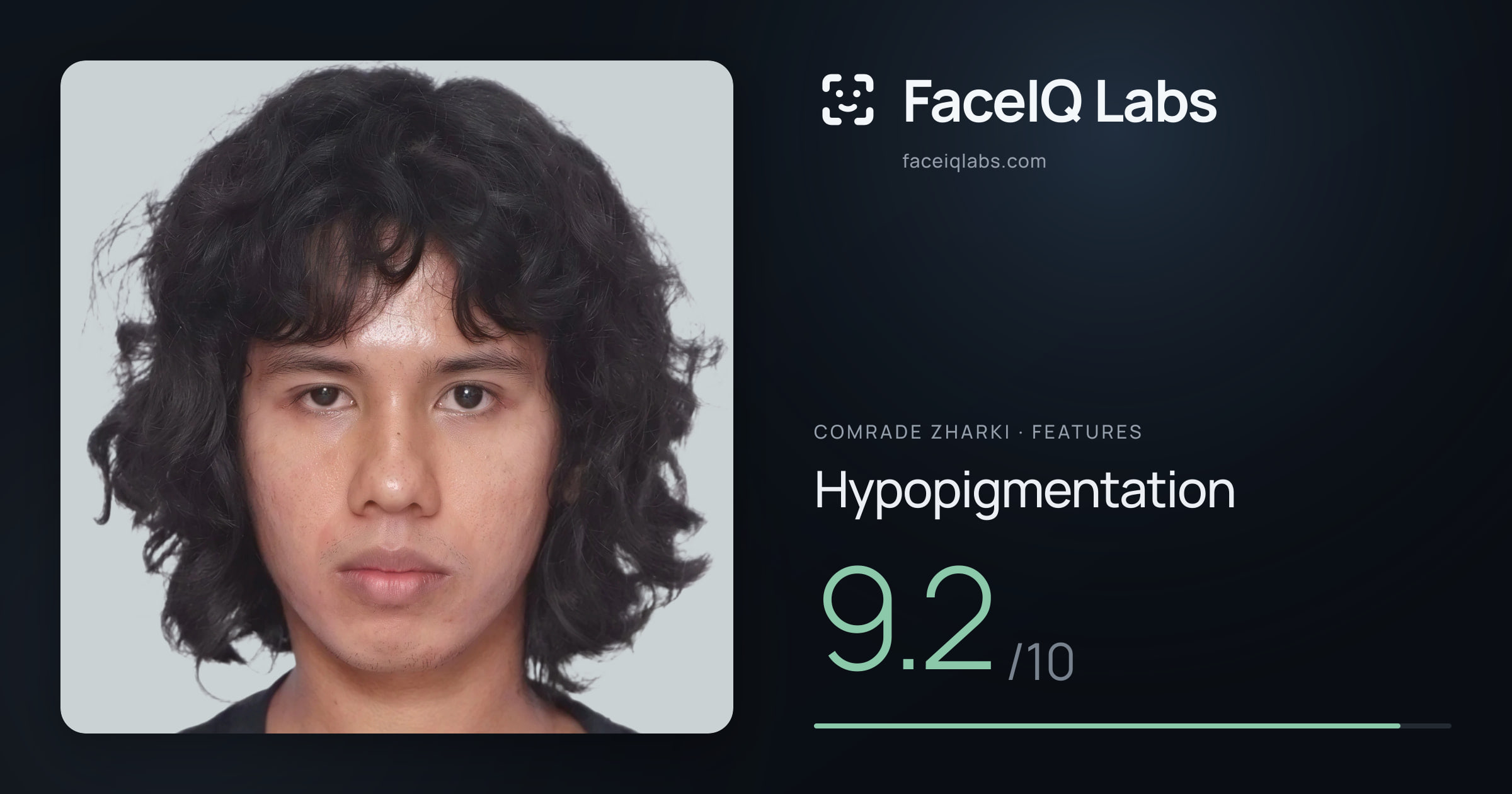 Comrade Zharki Hypopigmentation: 9.2/10, drawn on the photo