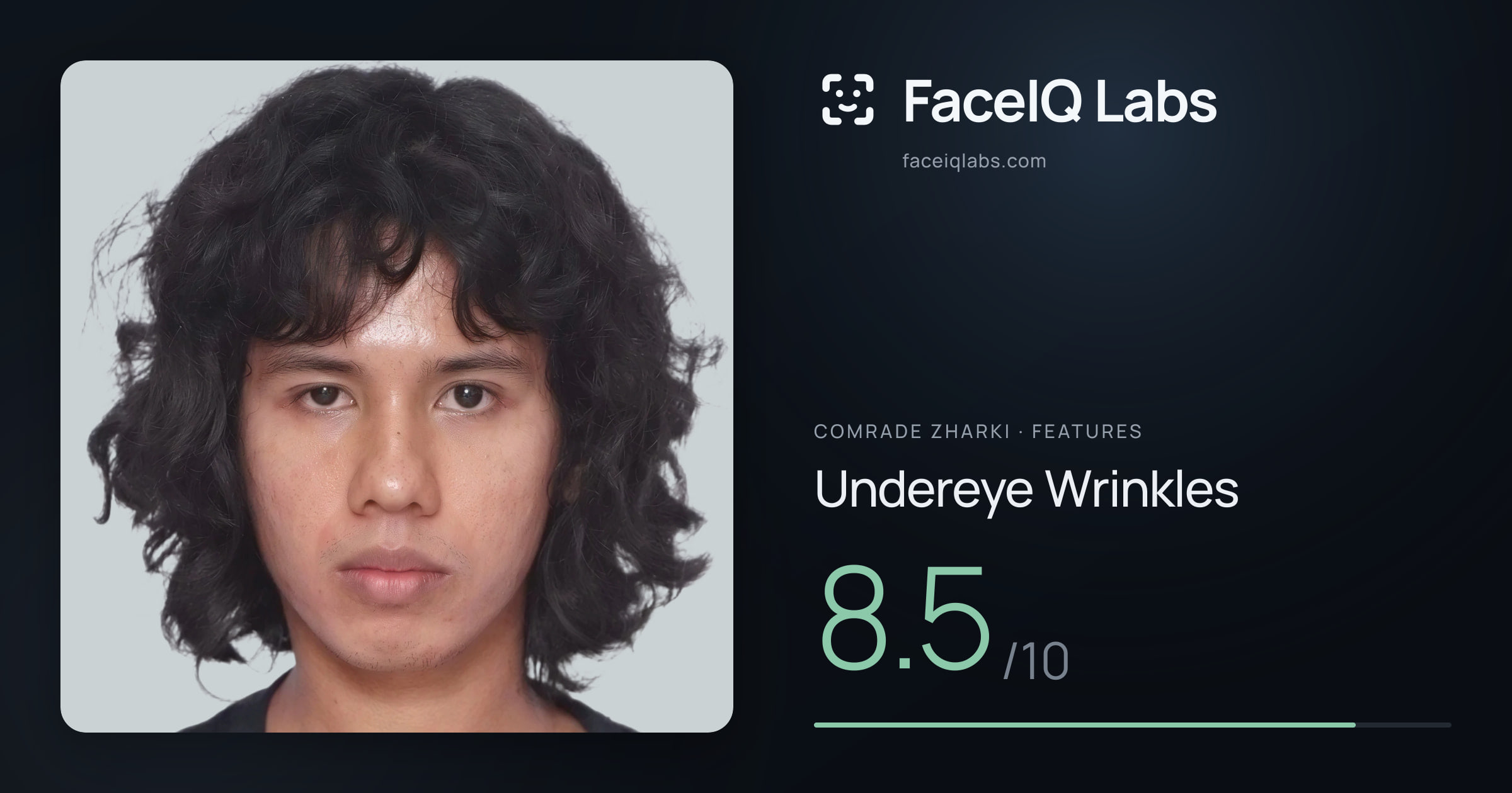 Comrade Zharki Undereye Wrinkles: 8.5/10, drawn on the photo