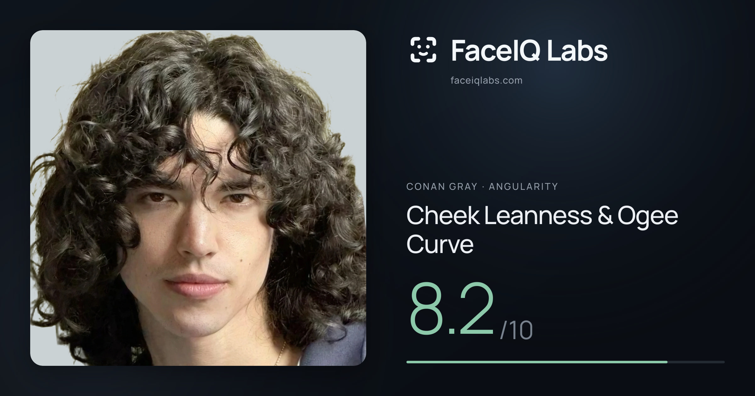 Conan Gray Cheek Leanness & Ogee Curve: 8.2/10, drawn on the photo