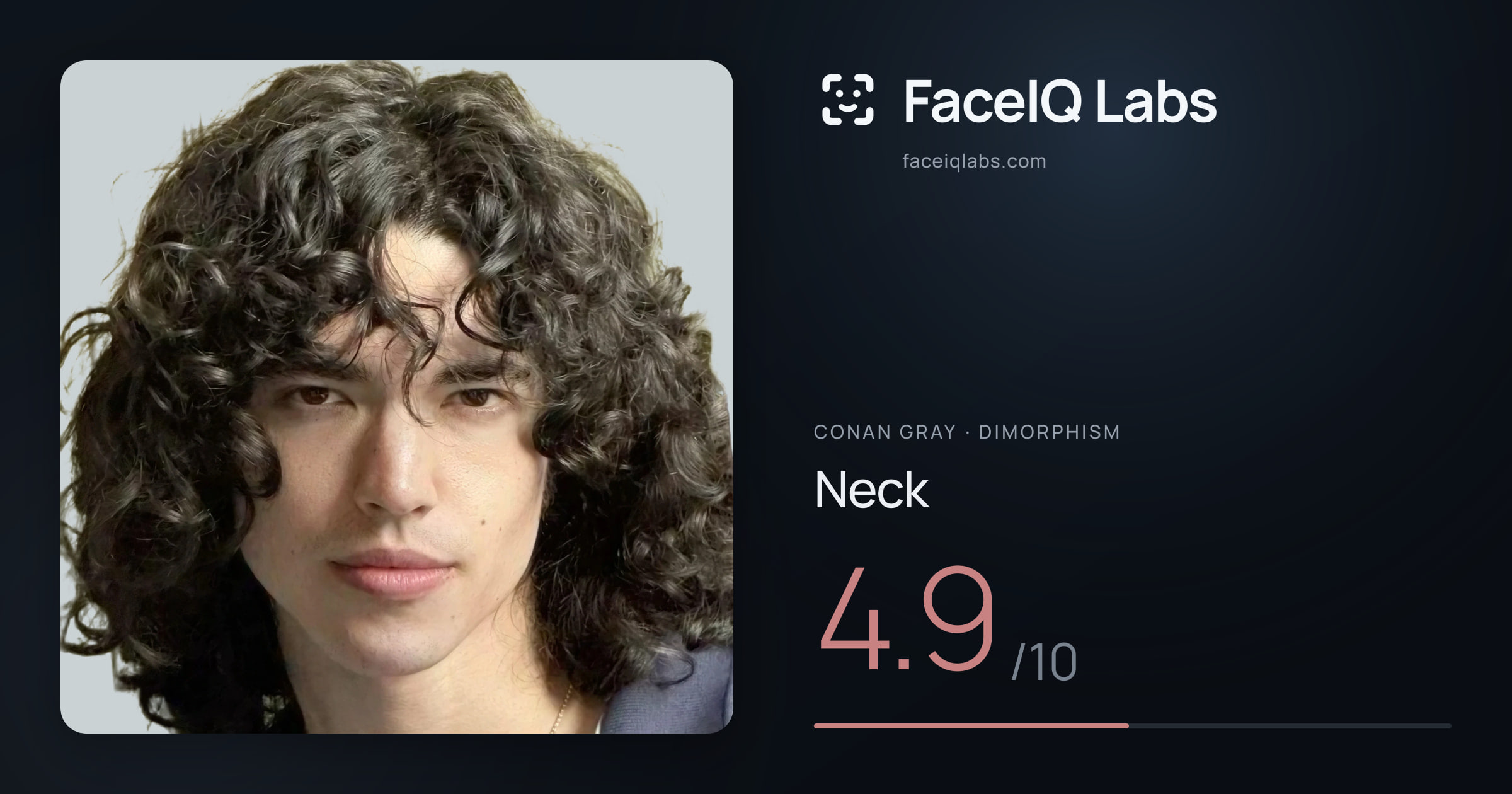 Conan Gray Neck: 4.9/10, drawn on the photo