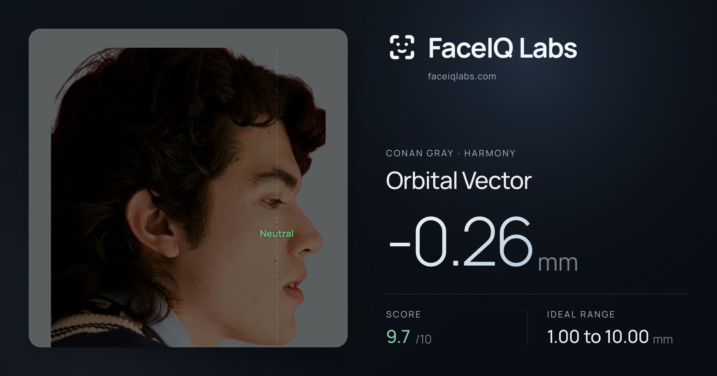 Conan Gray Orbital Vector: -0.26mm, drawn on the photo