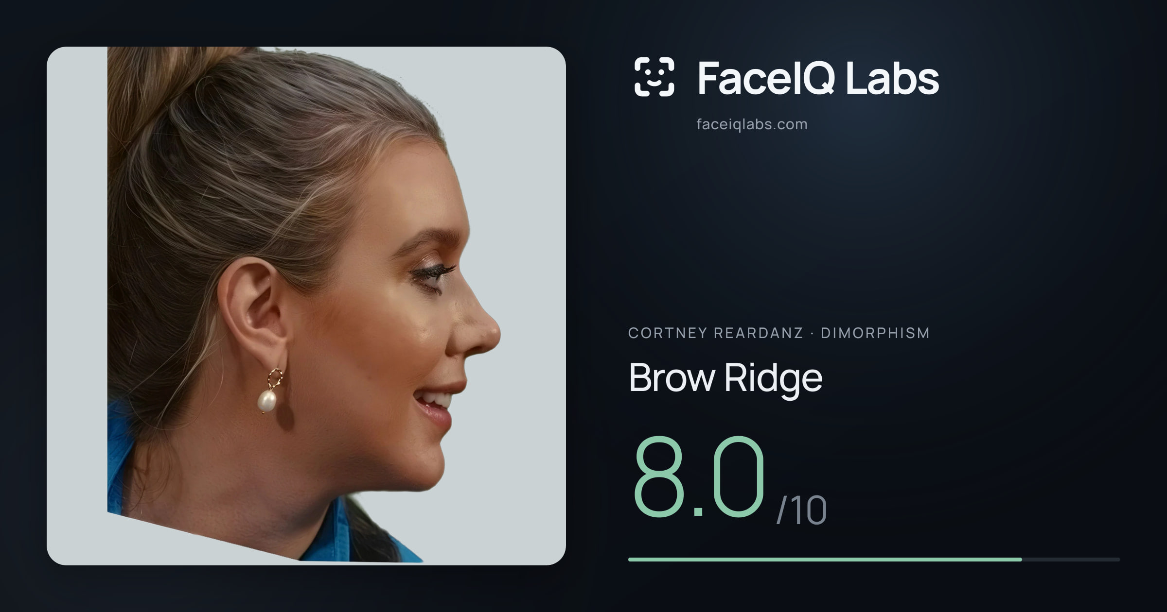 Cortney Reardanz Brow Ridge: 8.0/10, drawn on the photo