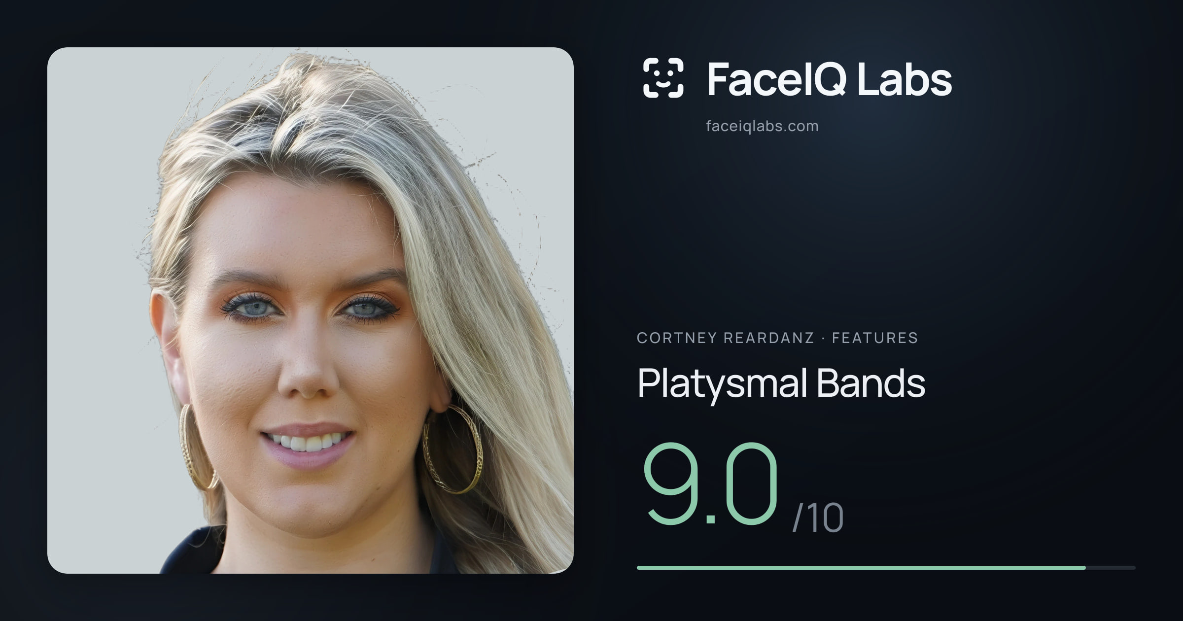 Cortney Reardanz Platysmal Bands: 9.0/10, drawn on the photo
