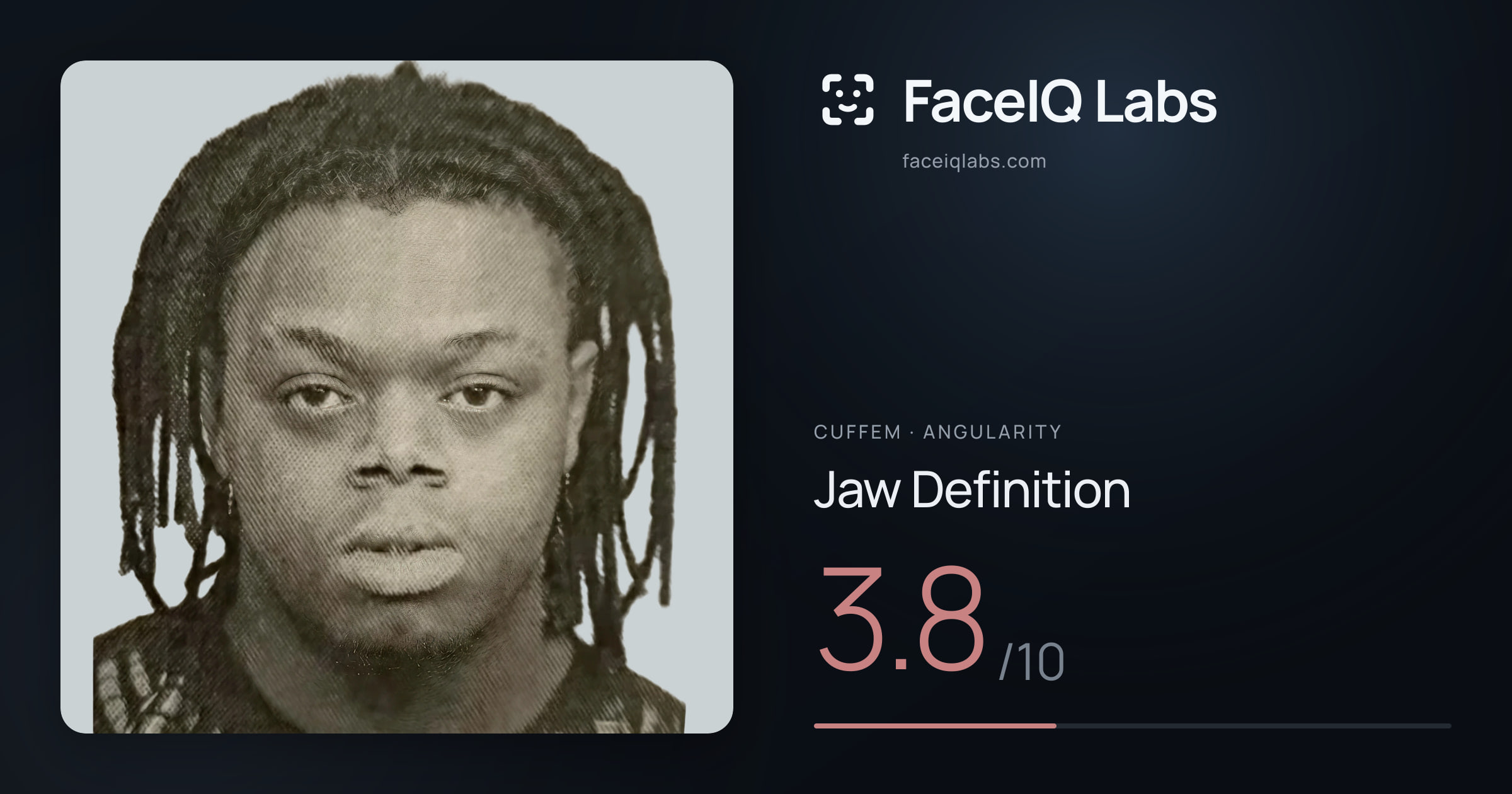 Cuffem Jaw Definition: 3.8/10, drawn on the photo