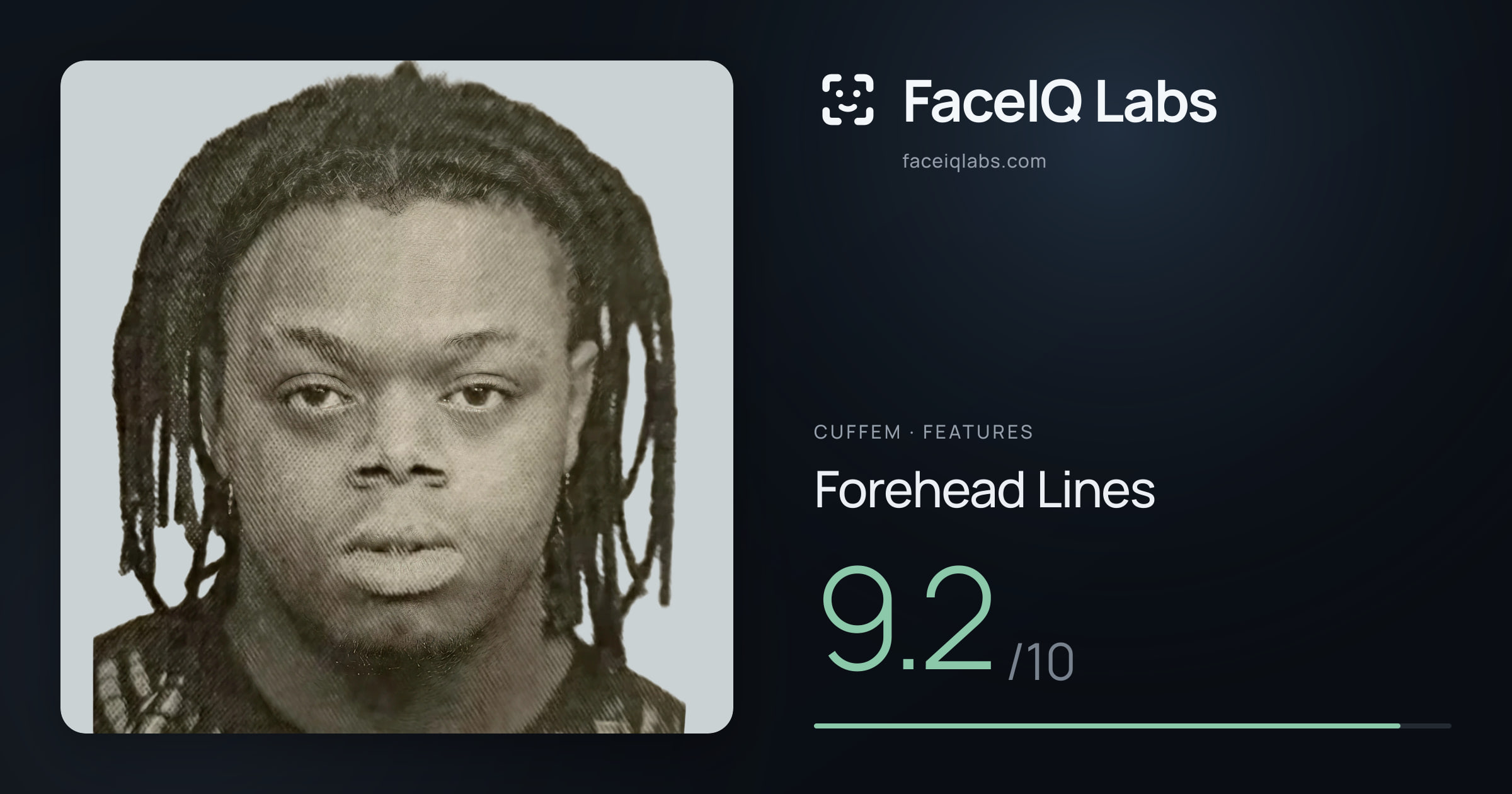 Cuffem Forehead Lines: 9.2/10, drawn on the photo
