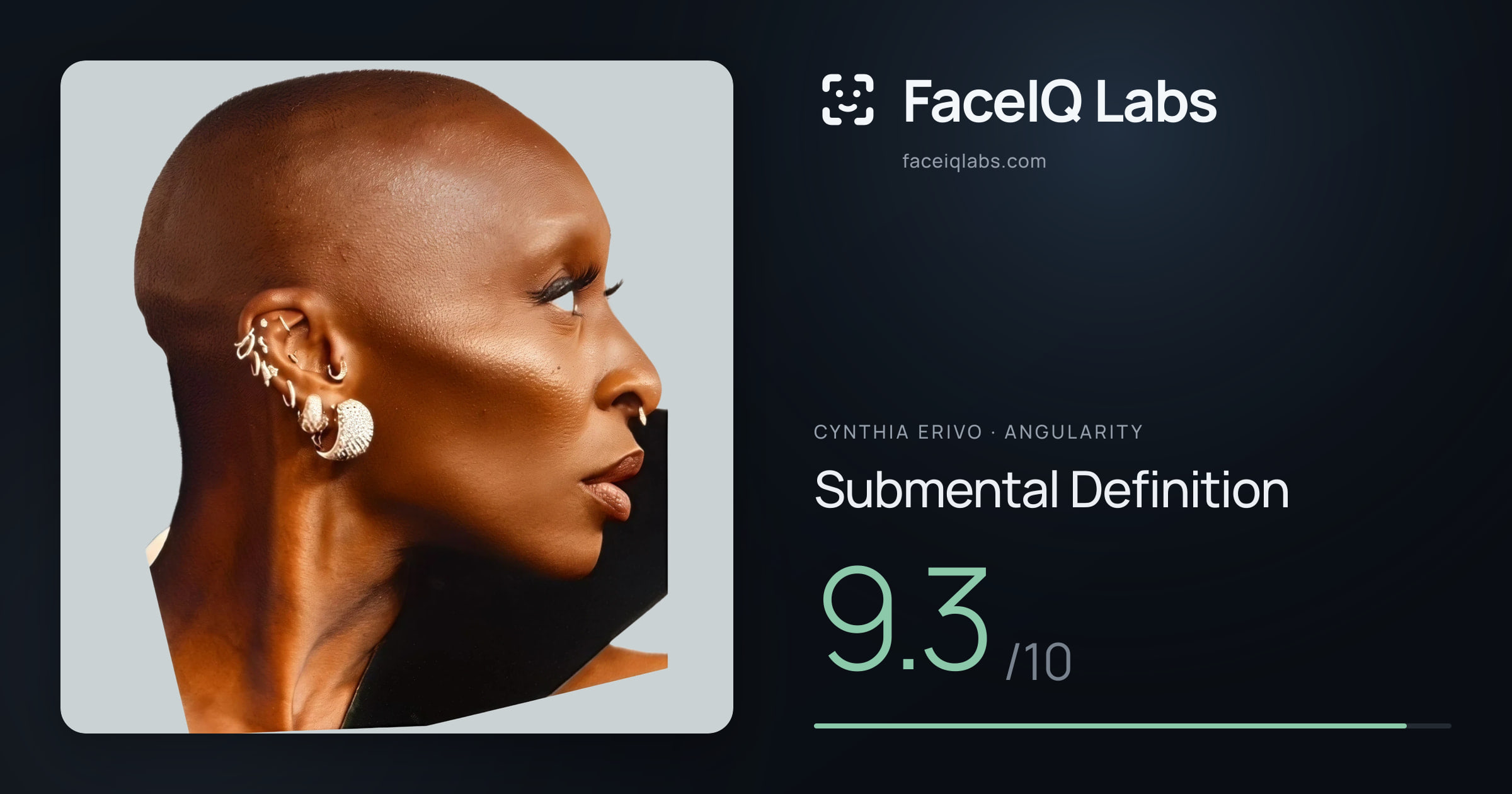 Cynthia Erivo Submental Definition: 9.3/10, drawn on the photo