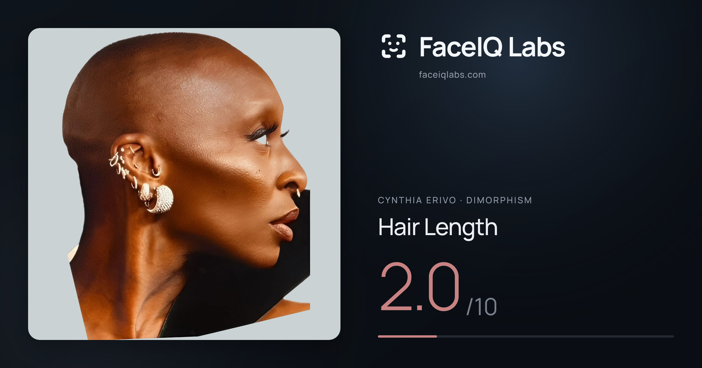 Cynthia Erivo Hair Length: 2.0/10, drawn on the photo
