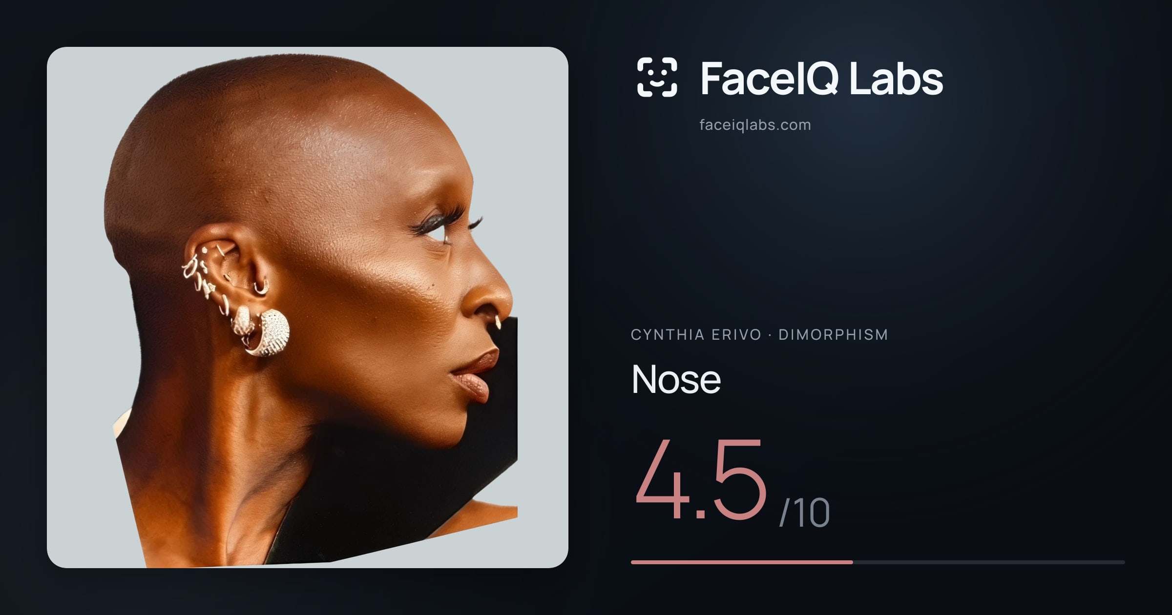 Cynthia Erivo Nose: 4.5/10, drawn on the photo