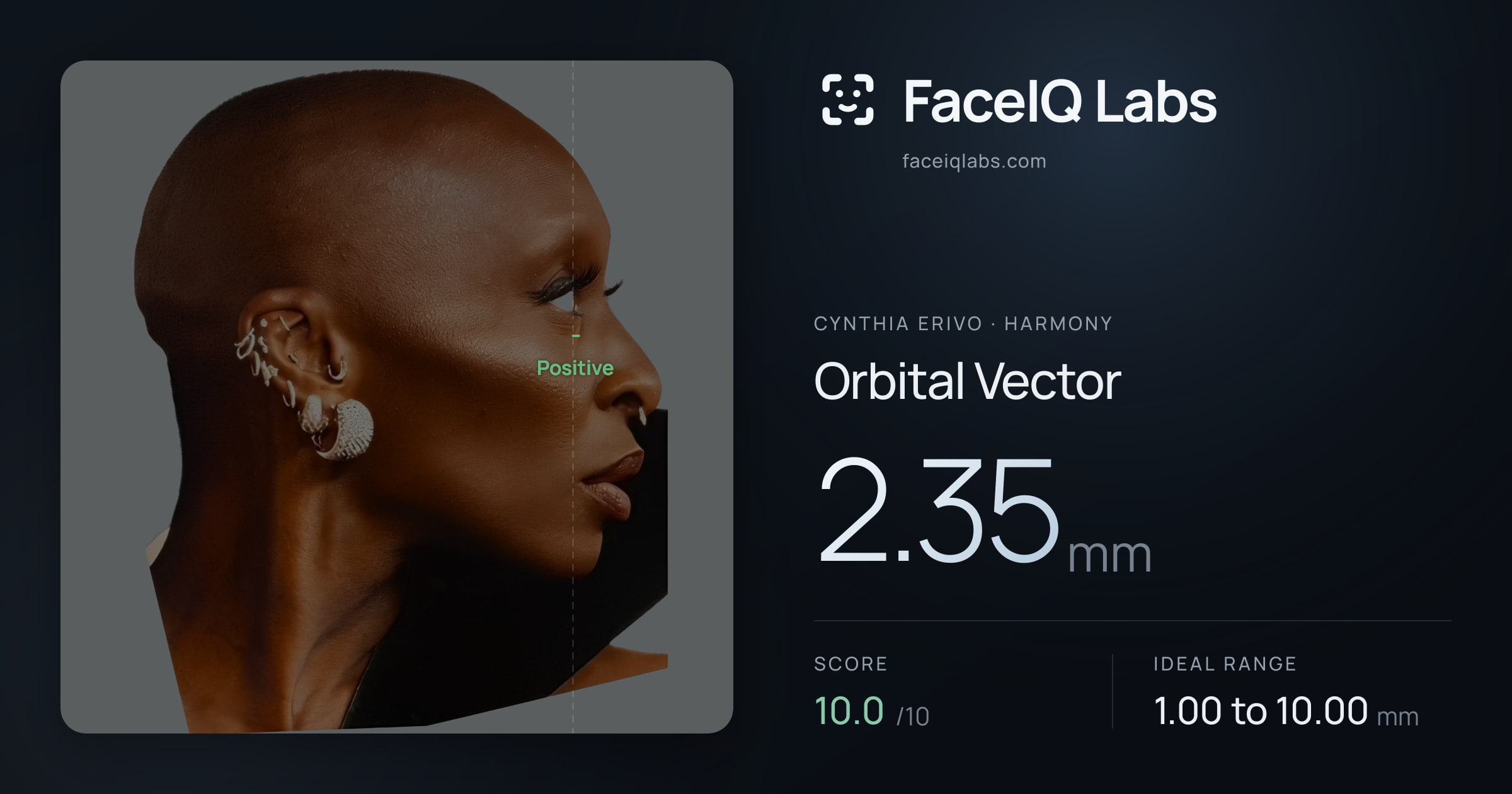 Cynthia Erivo Orbital Vector: 2.35mm, drawn on the photo