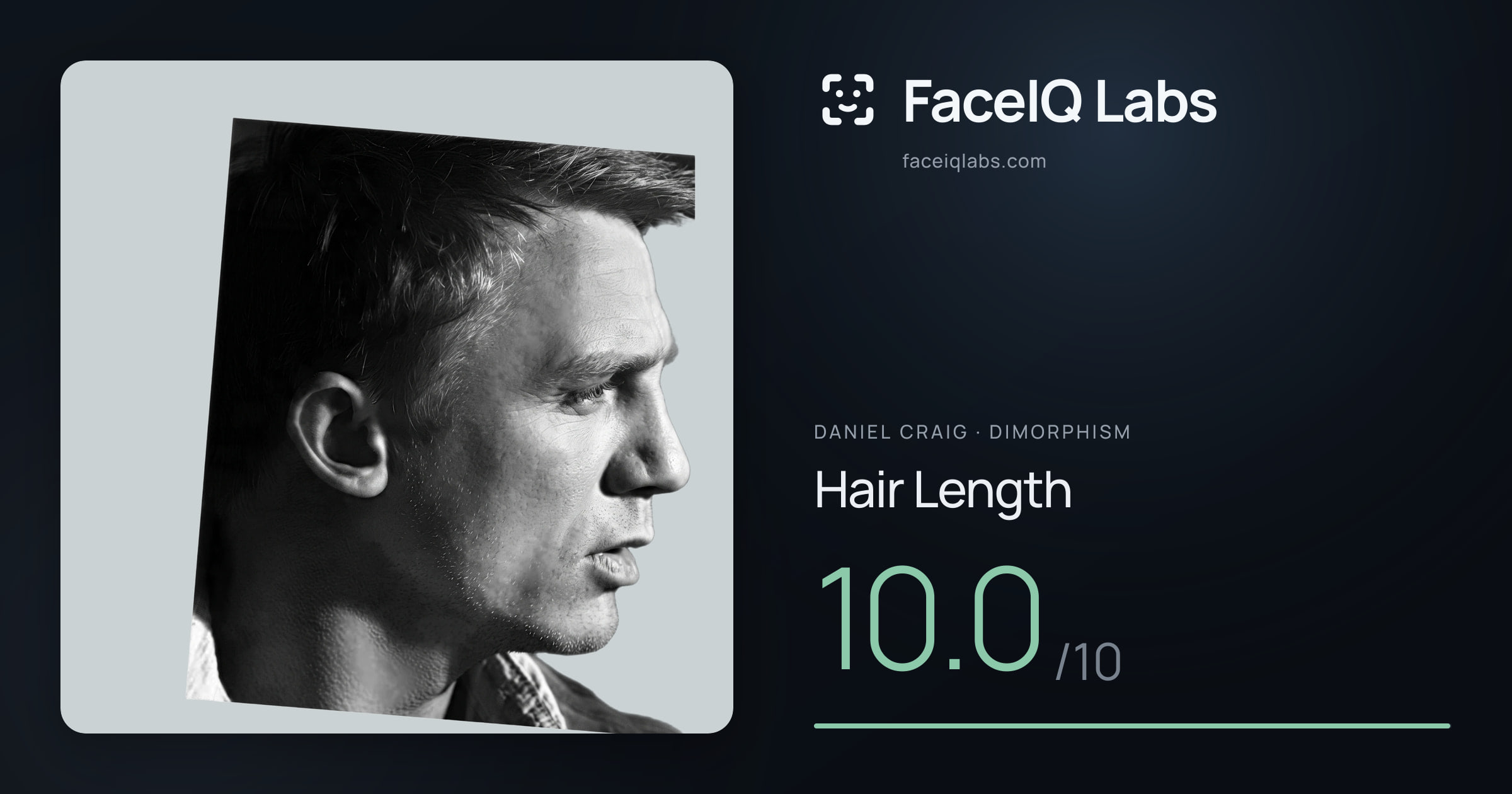 Daniel Craig Hair Length: 10.0/10, drawn on the photo