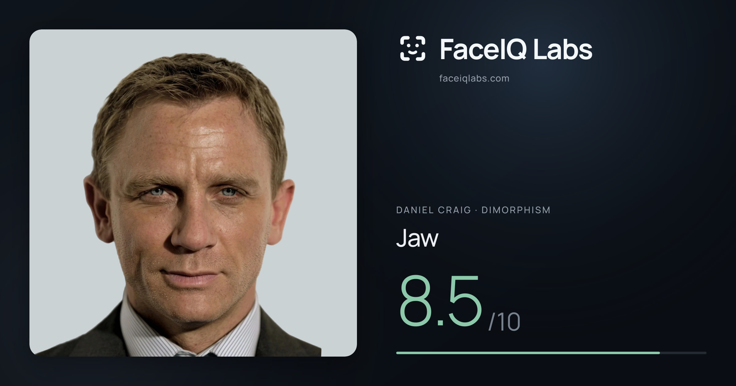Daniel Craig Jaw: 8.5/10, drawn on the photo